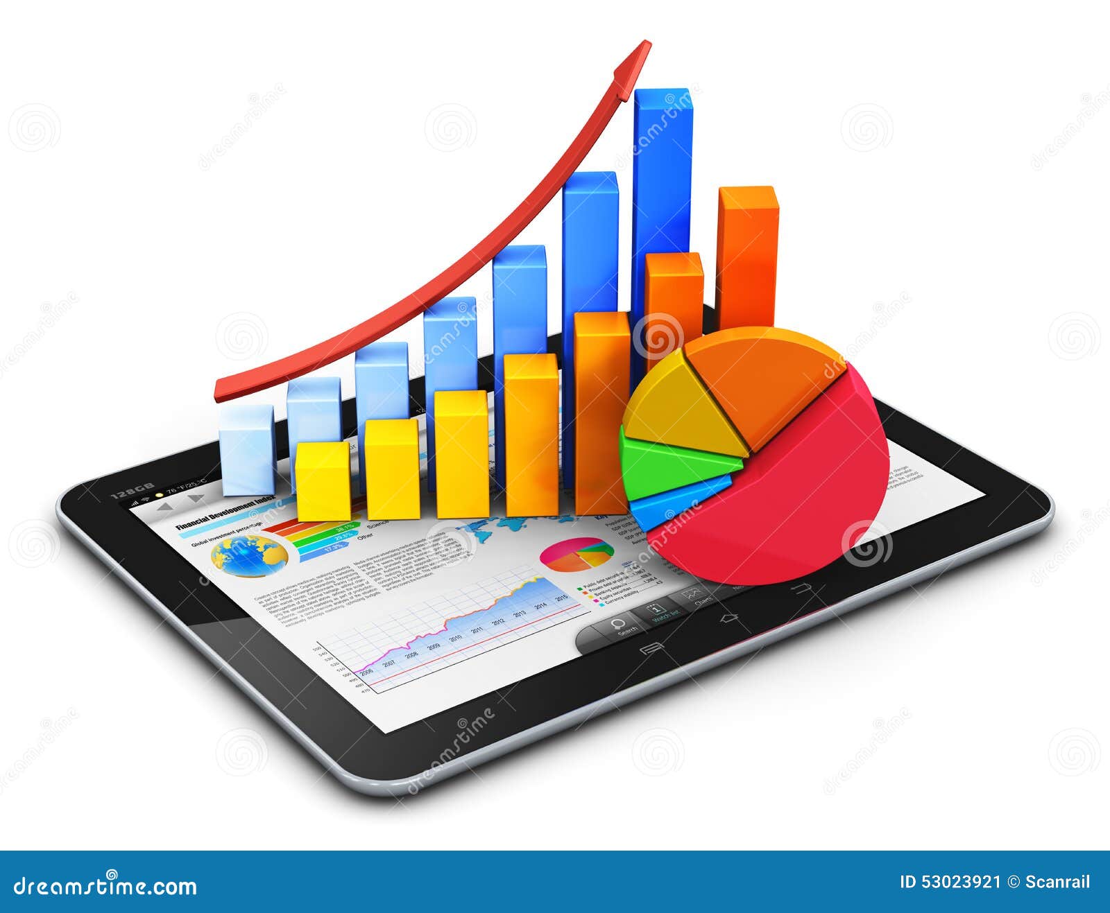 mobile finance, accounting and statistics concept