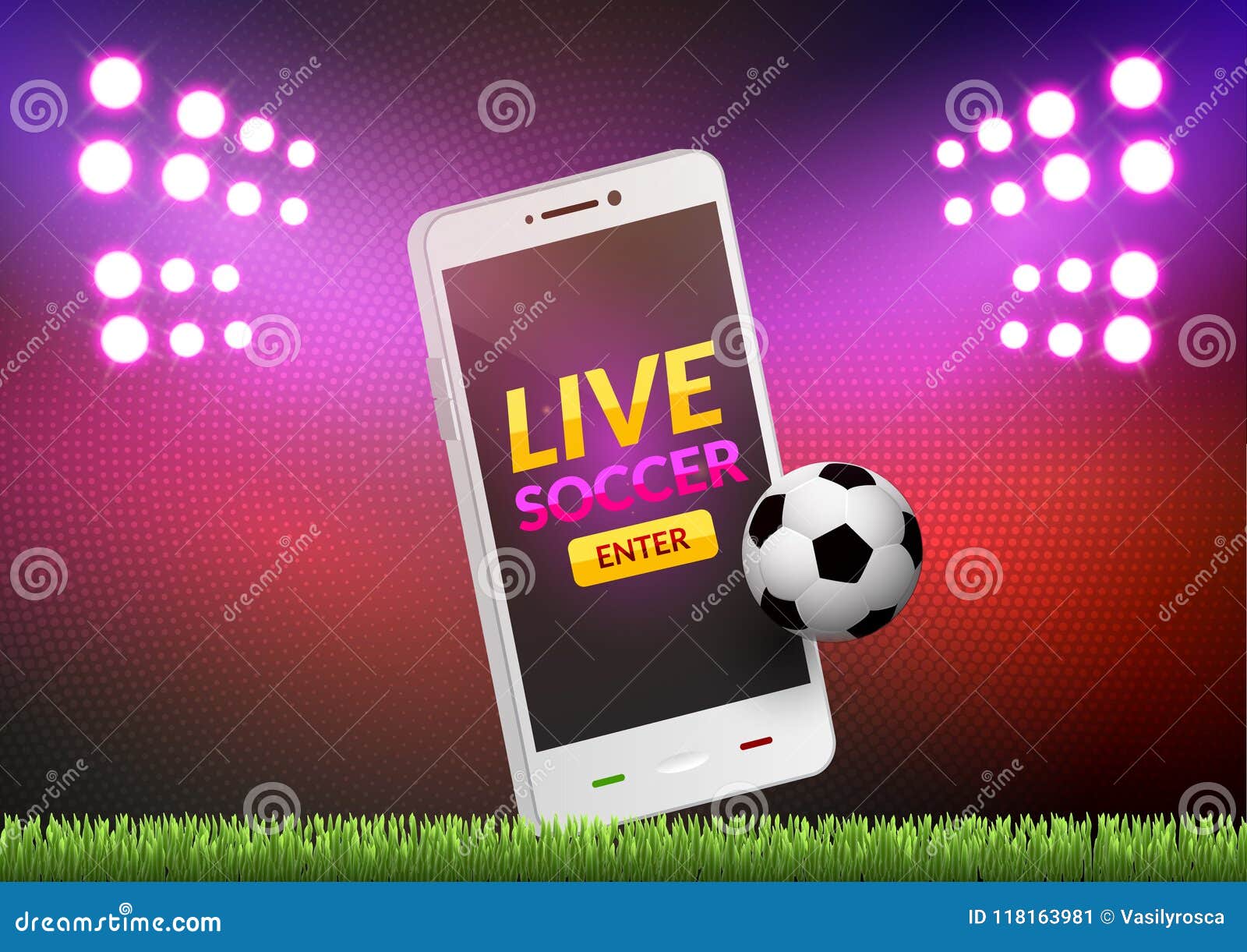 Mobile Football Soccer. Mobile Sport Play Match