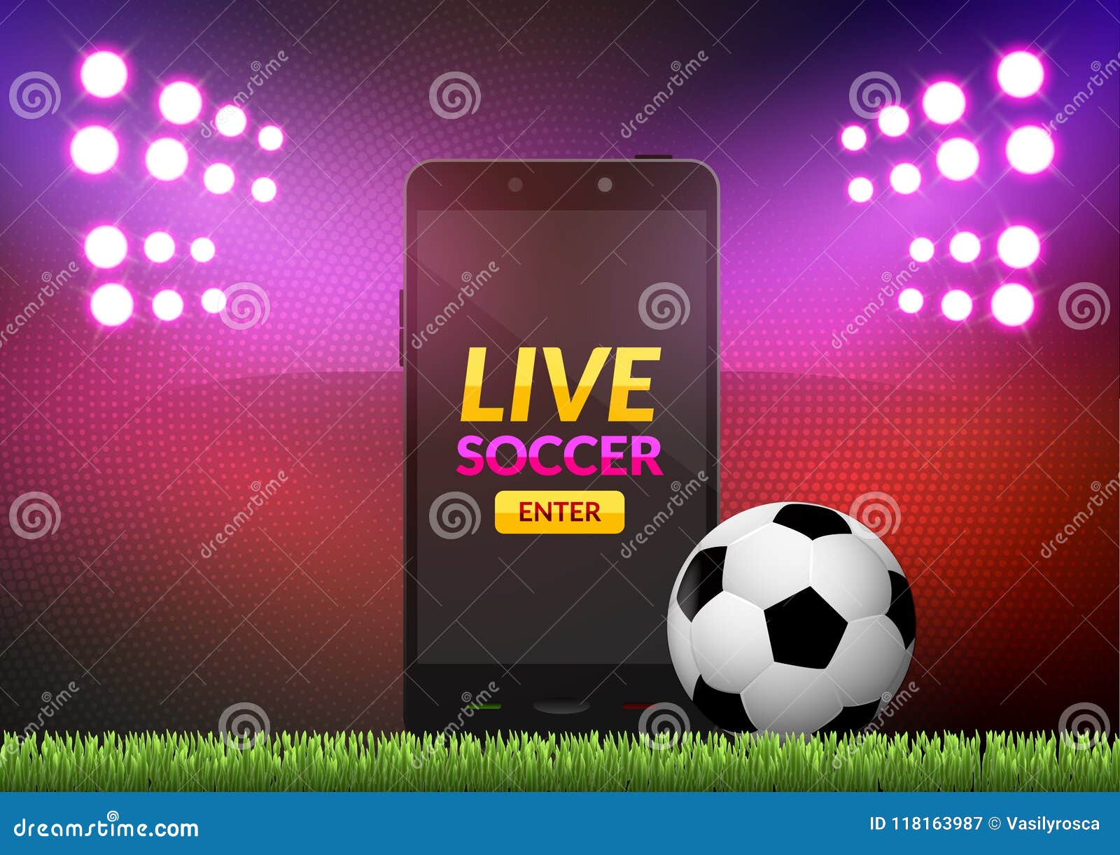 Mobile Football Soccer. Mobile Sport Play Match