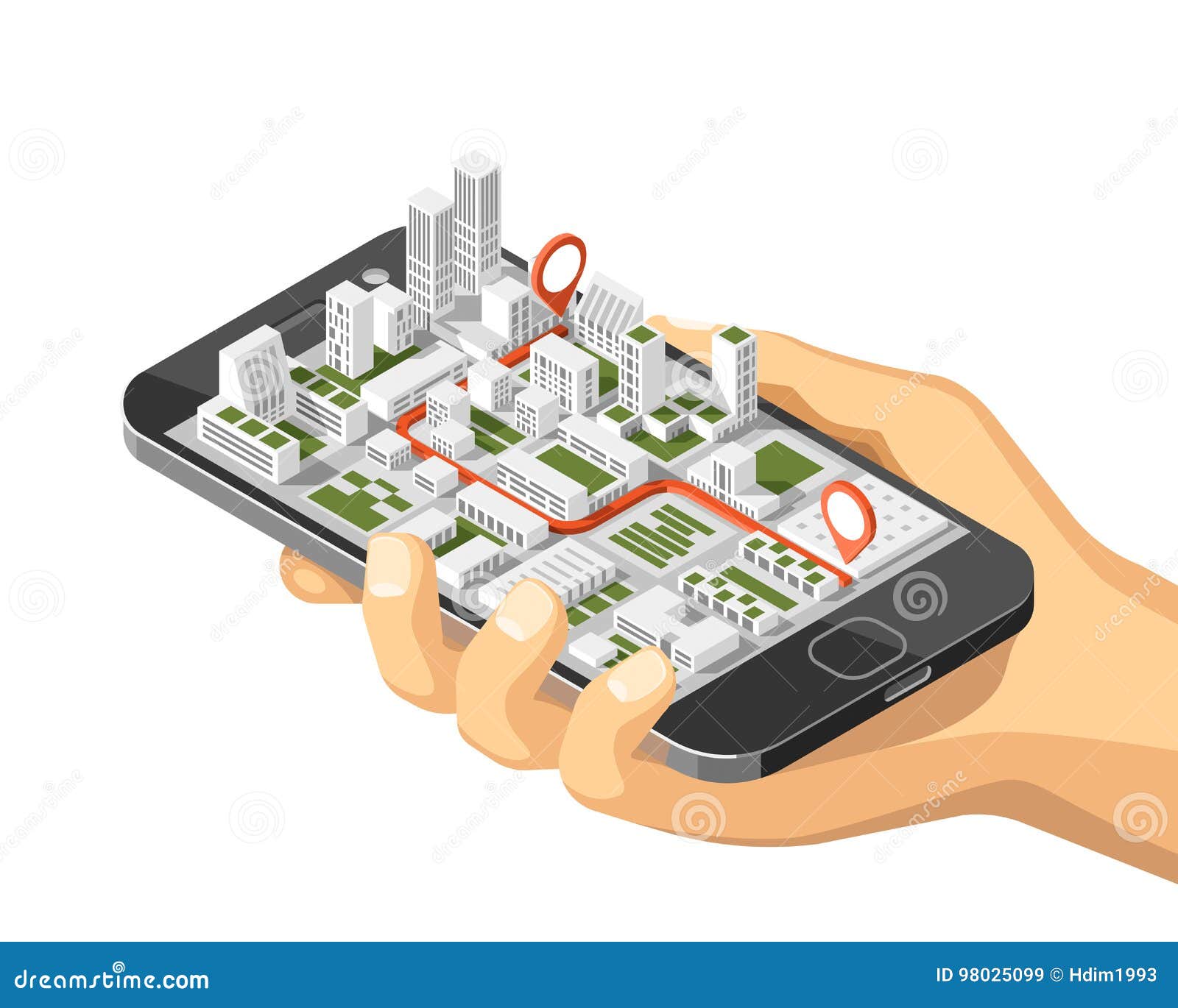 Mobile Gps And Tracking Concept. Location Track App On ...