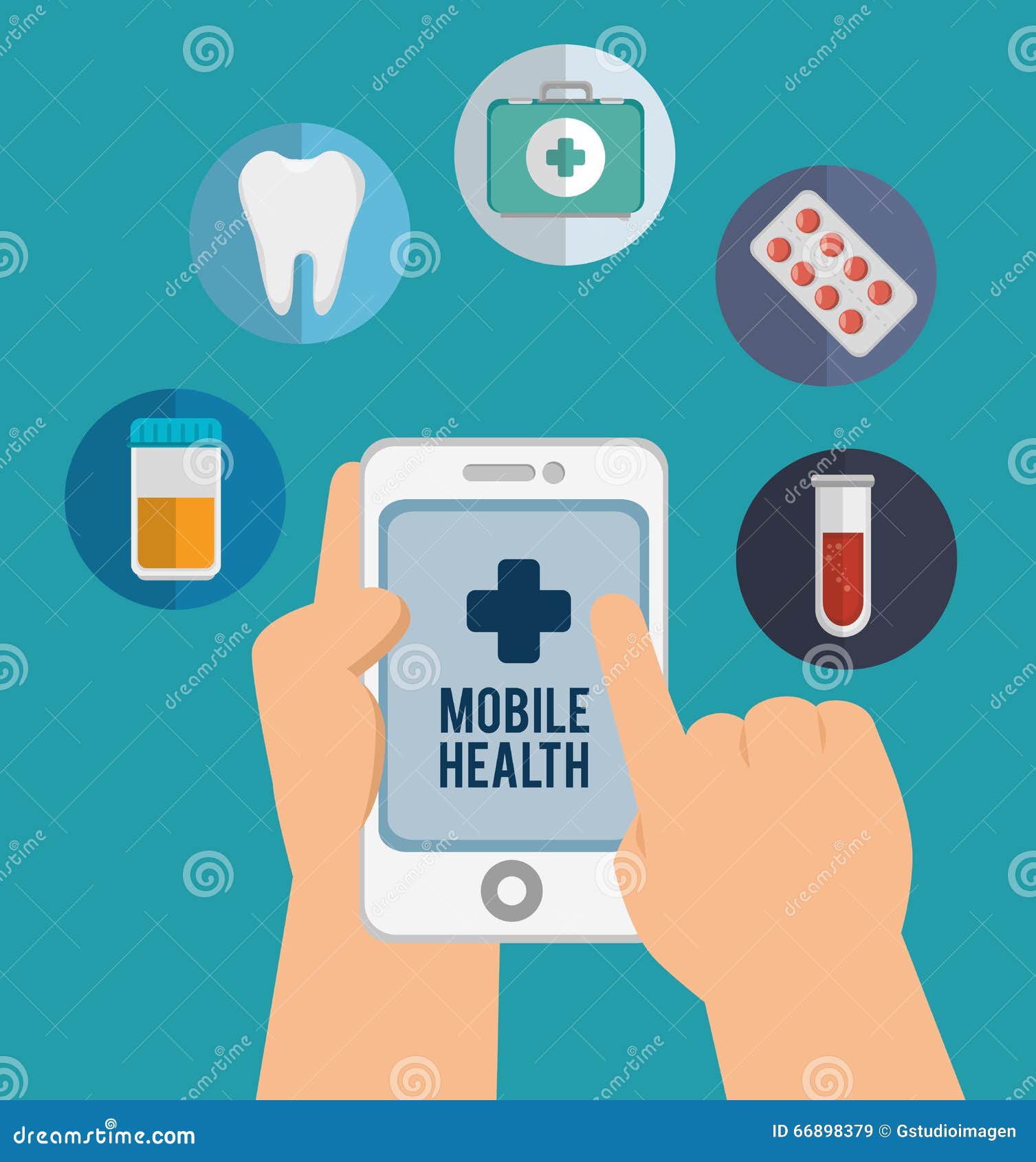 Mobile health design stock illustration. Illustration of concept 66898379