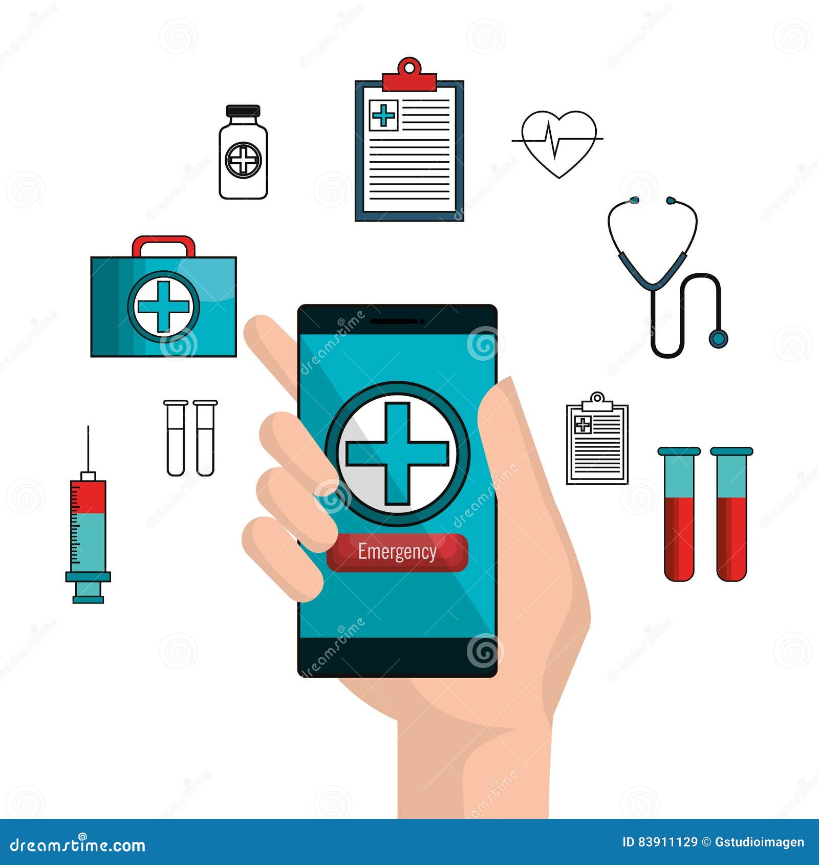 Mobile Health Technology Icon Stock Illustration Illustration of