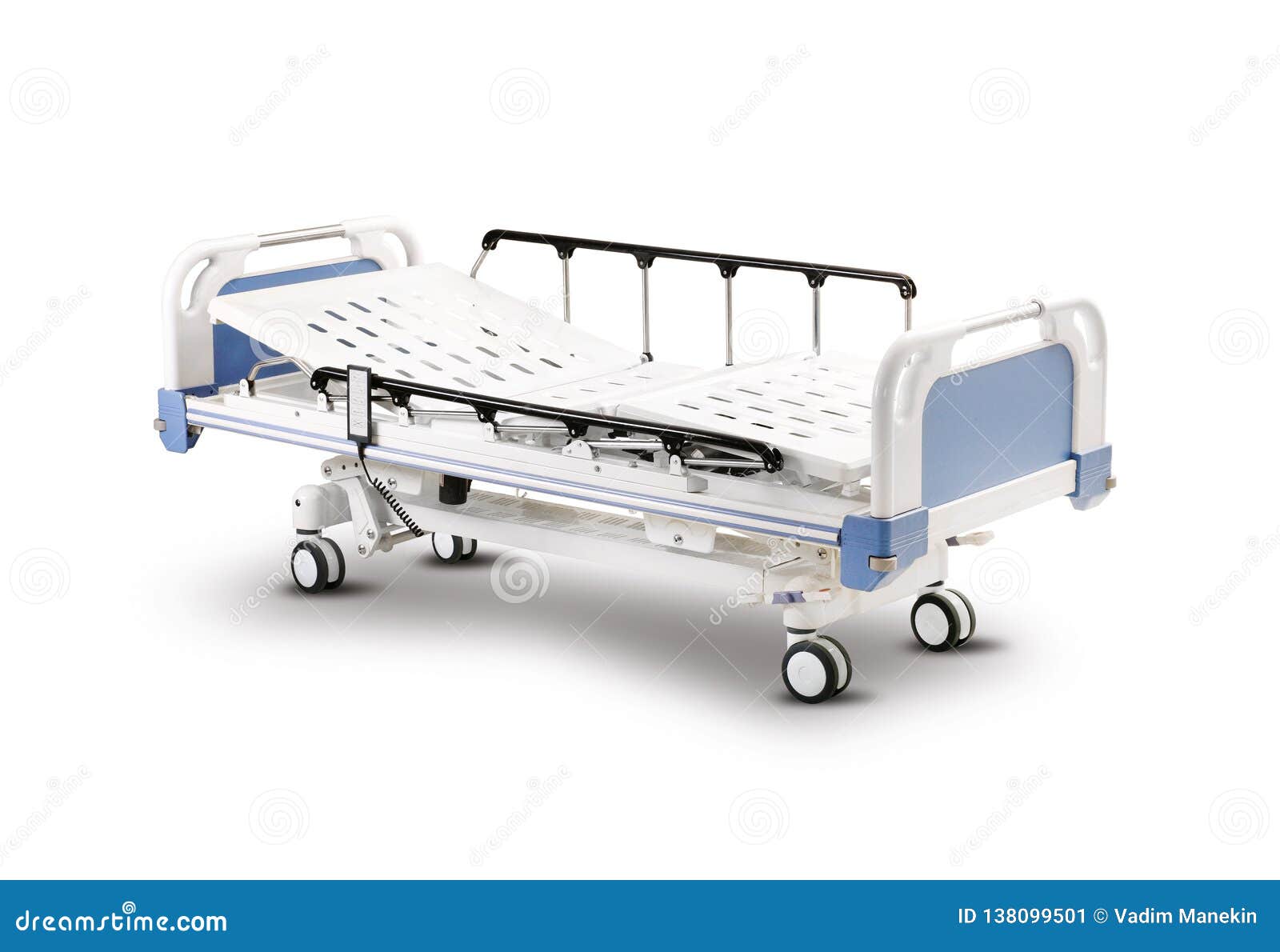 Mobile Hospital Bed Under the White Background. Stock Image Image of