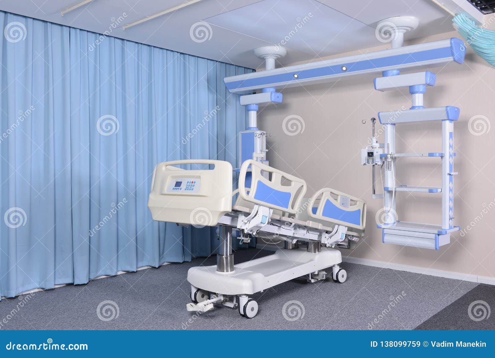 Mobile Hospital Bed Under the White Background. Stock Image Image of