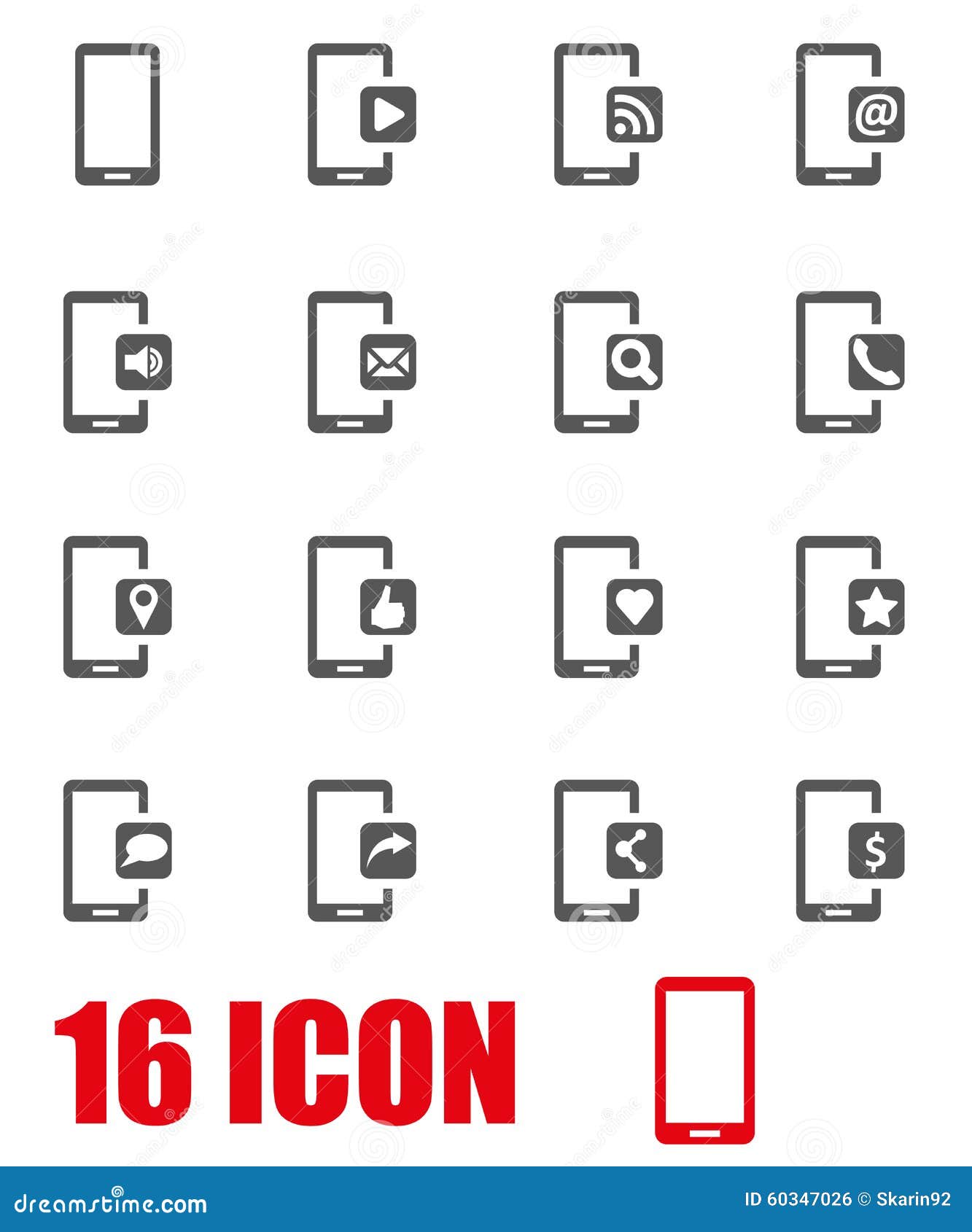 Mobile icon set stock illustration. Illustration of telephone 60347026