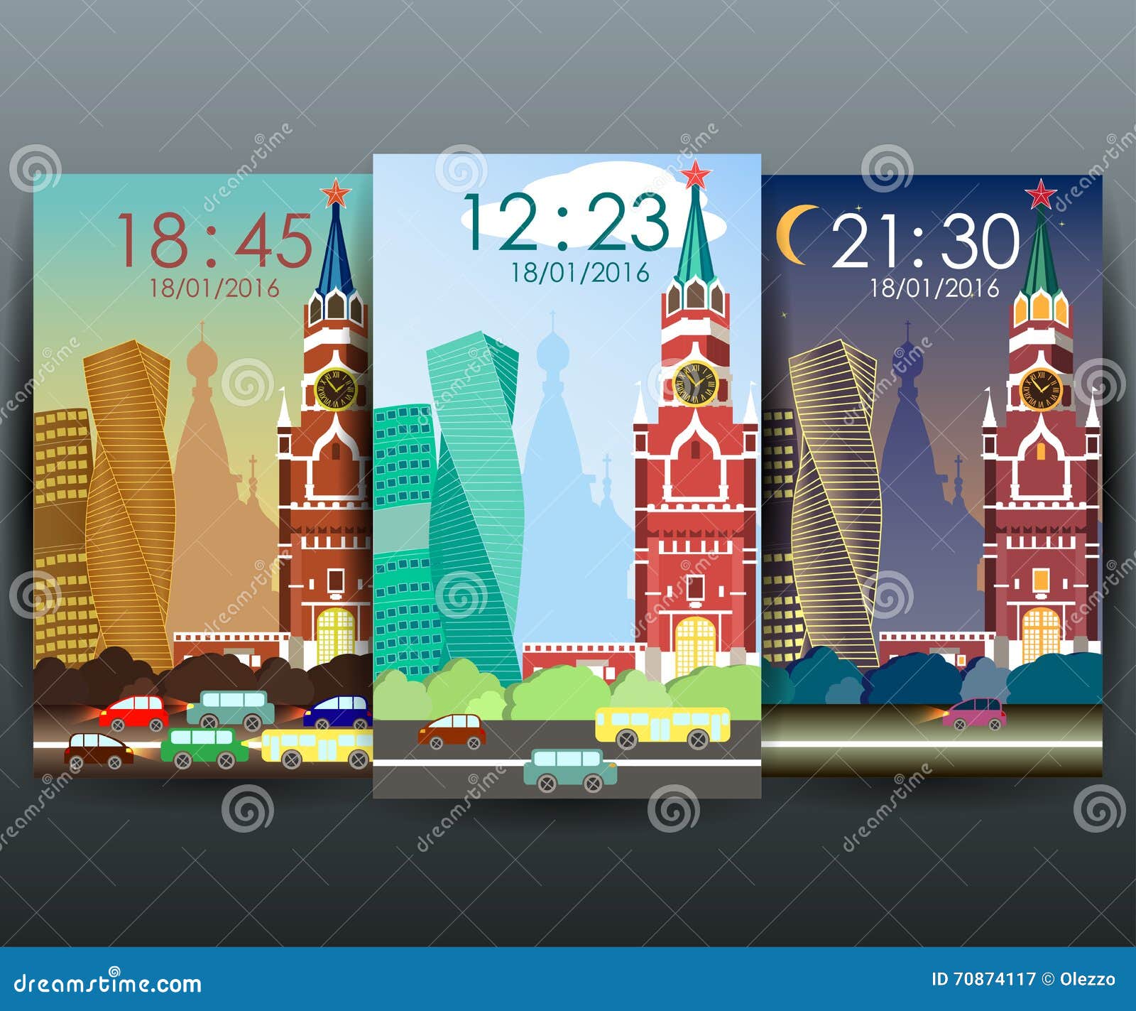 Mobile Interface Wallpaper Design With Cityscape Stock Vector Images, Photos, Reviews