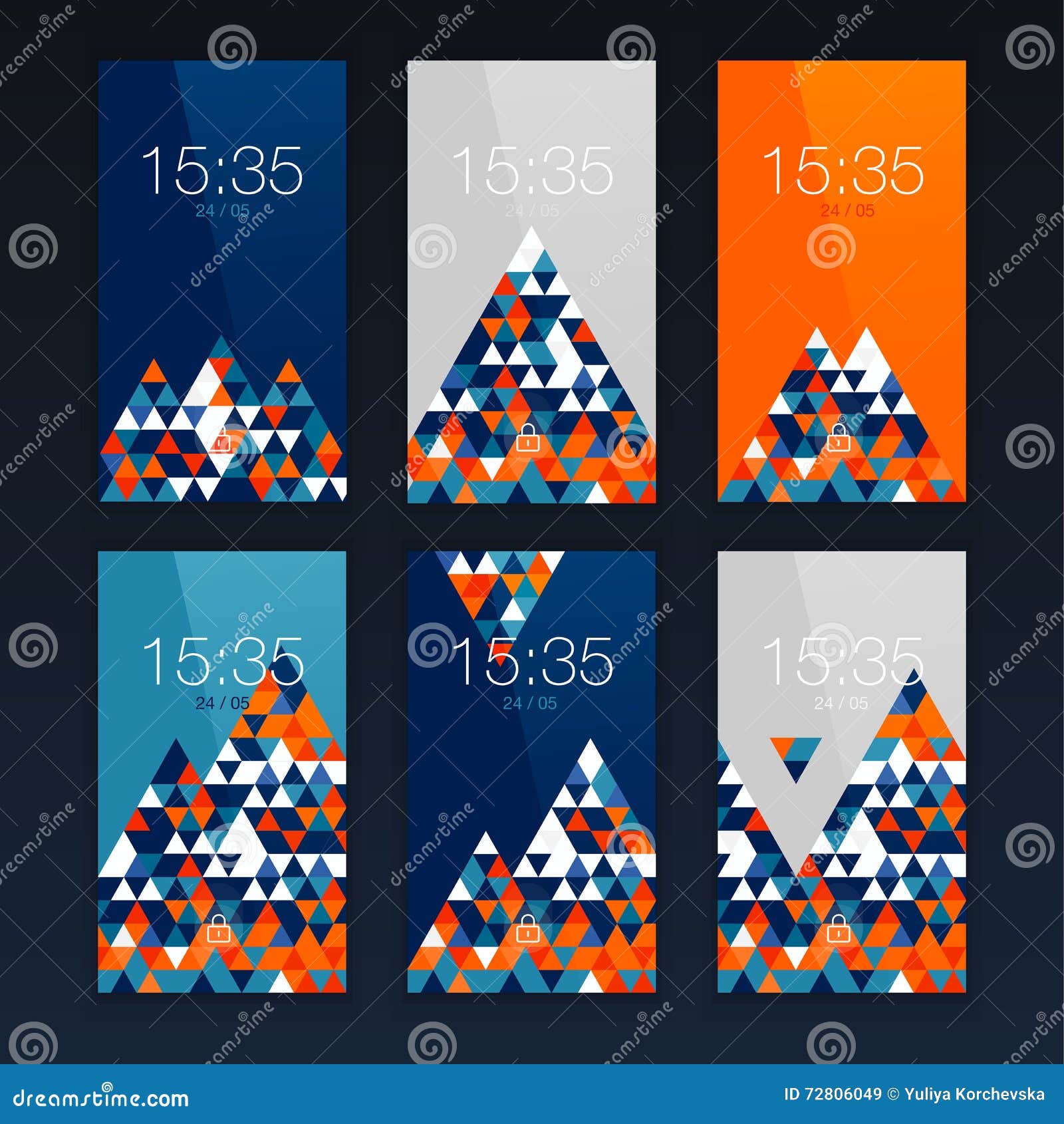 Mobile Interface Wallpaper Design Set With Abstract Vector Stock Images, Photos, Reviews