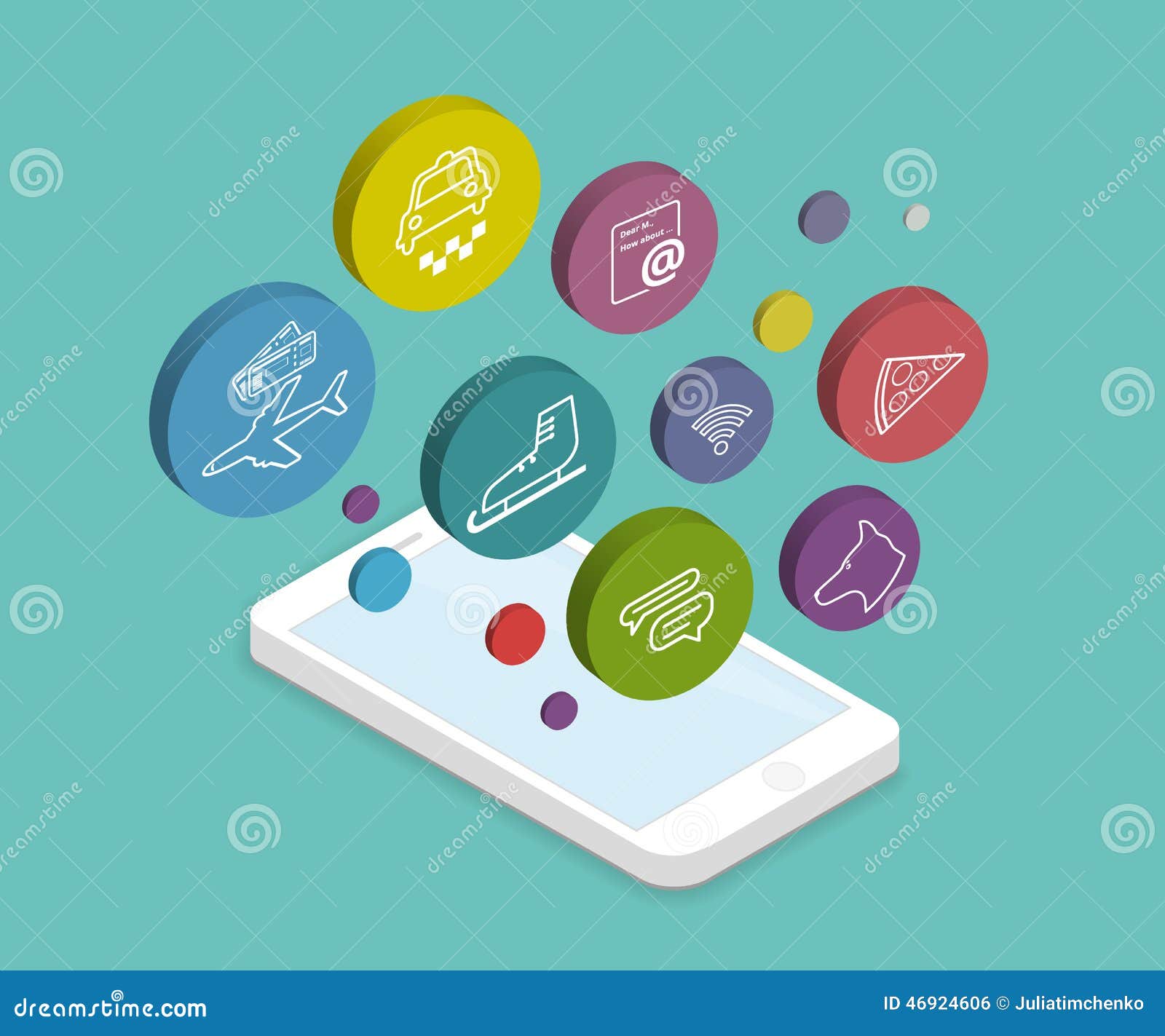 Mobile lifestyle apps stock vector. Illustration of element 46924606