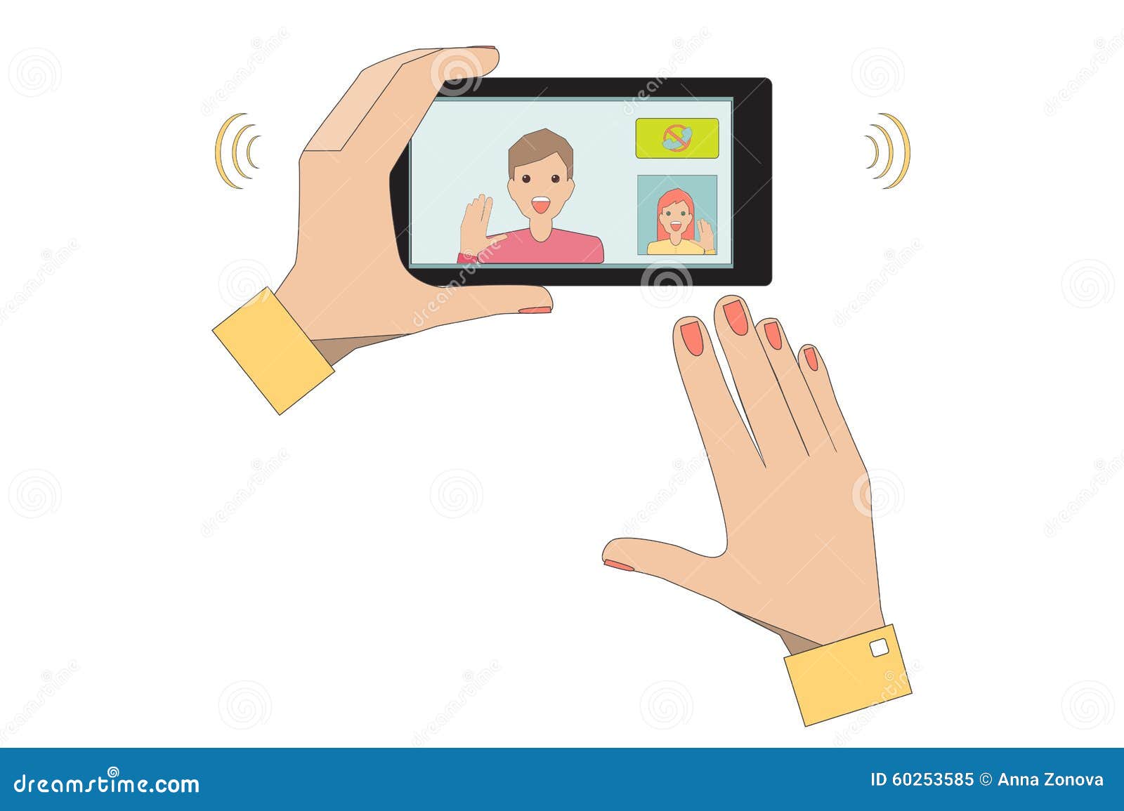 Mobile Meeting. stock vector. Illustration of meeting - 60253585