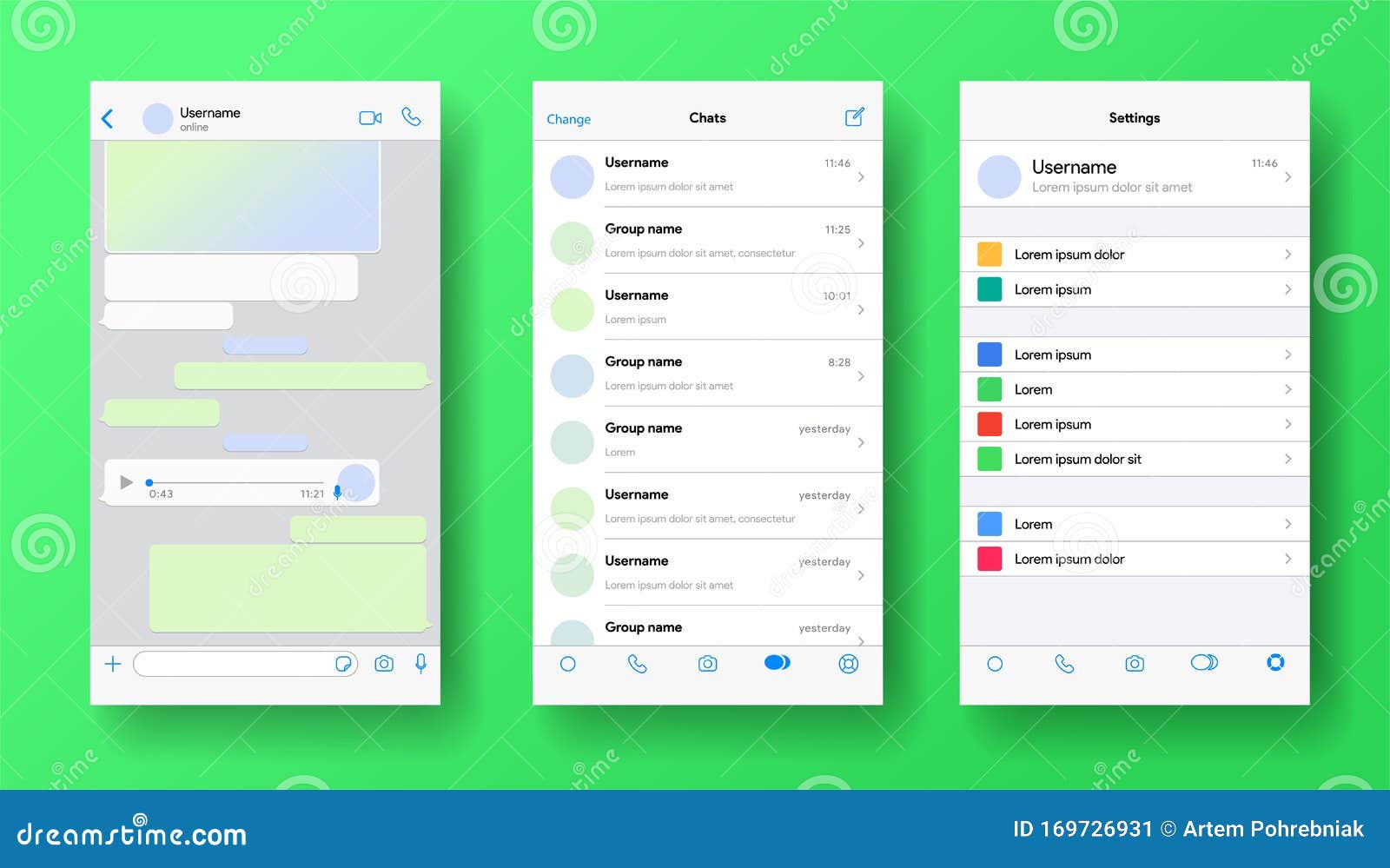 Download Mobile Messenger Screen Inspired By Whatsapp. Whats Ap Application Mockup. Phone Chat With ...