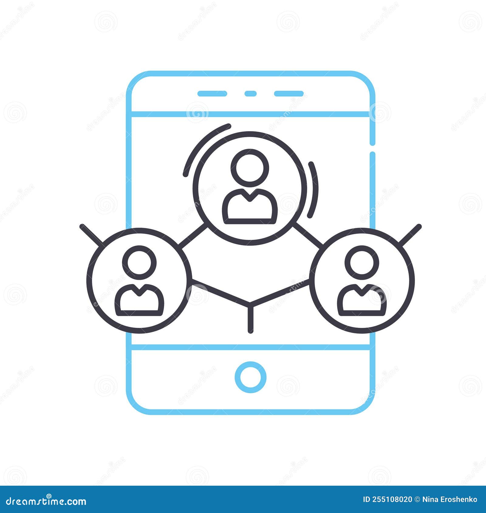 Mobile Network Line Icon, Outline Symbol, Vector Illustration, Concept