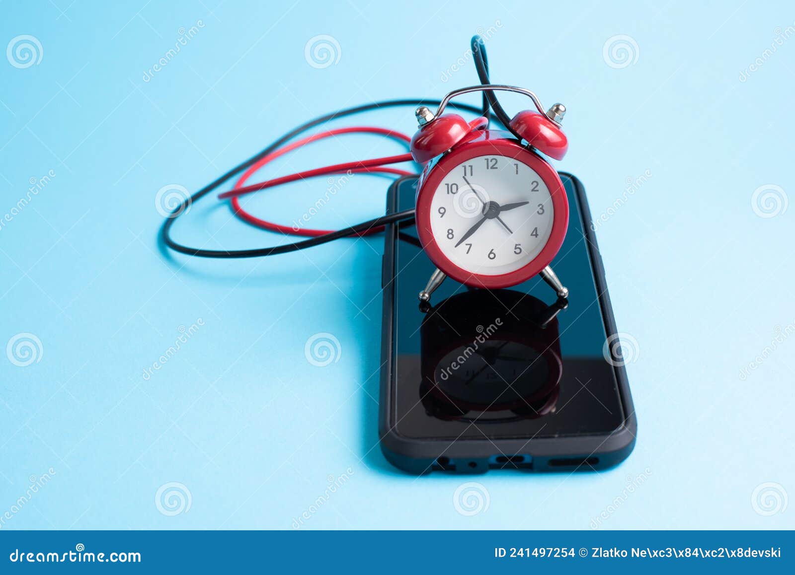 Mobile Phone and Alarm Clock Stock Photo Image of copy, connection