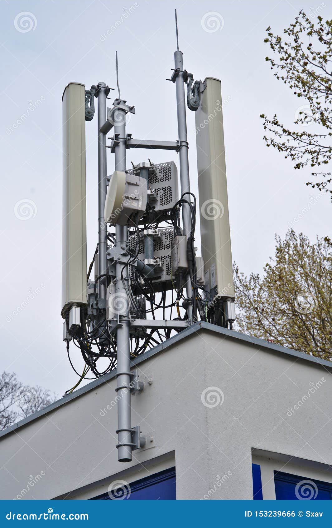 Mobile phone antennas stock photo. Image of connection 153239666