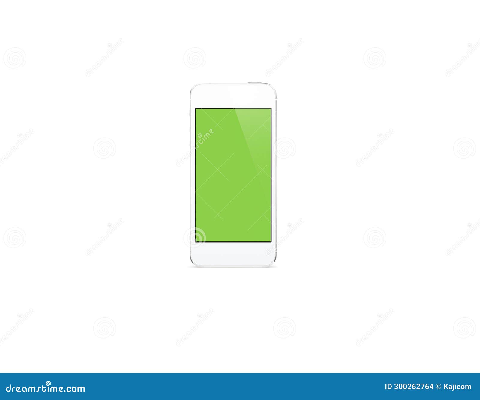 Mobile Phone with Blank Screen Isolated. 3D Rendering Stock