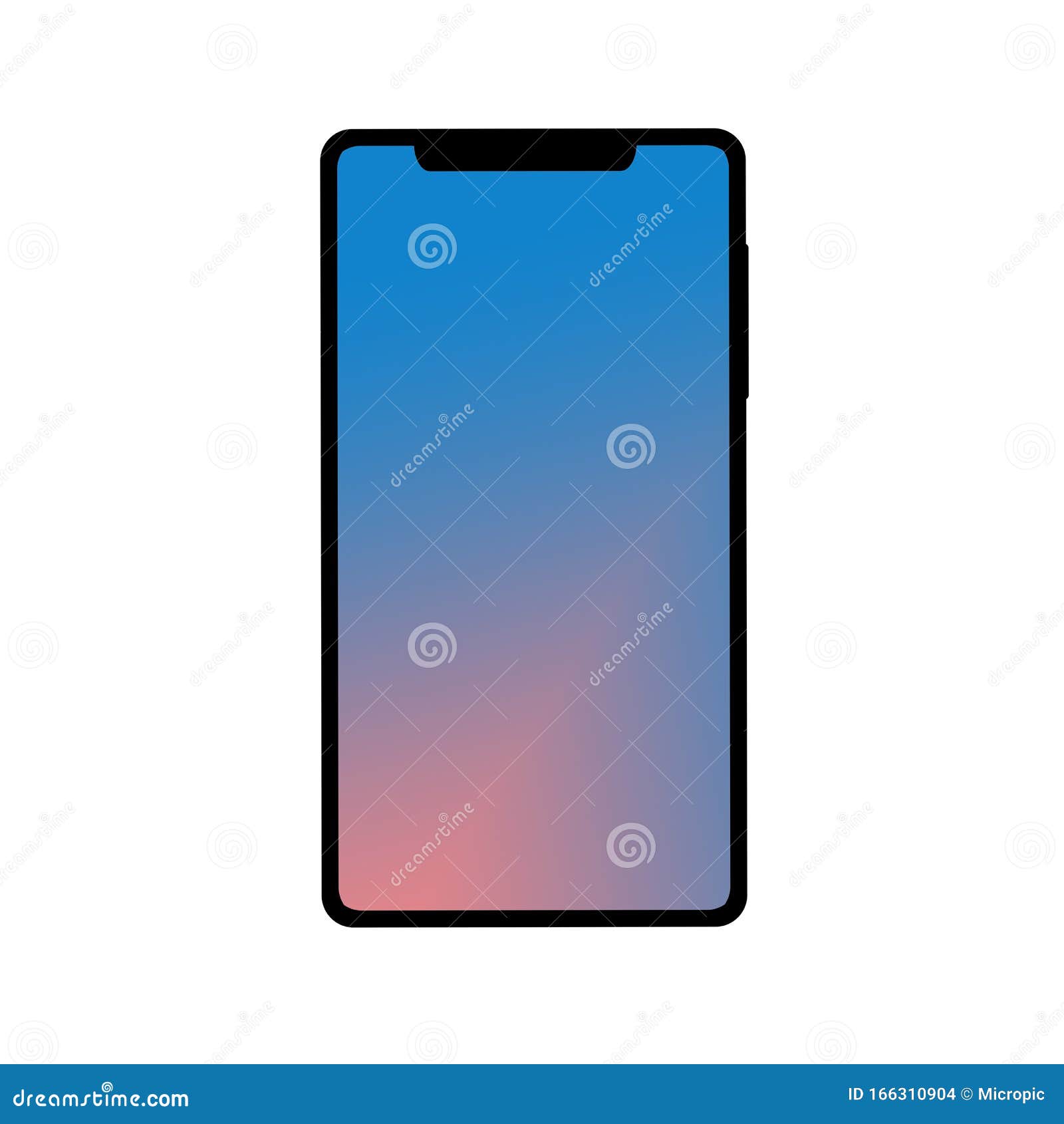 Mobile Phone with Blue Pink Hue Background Stock Illustration