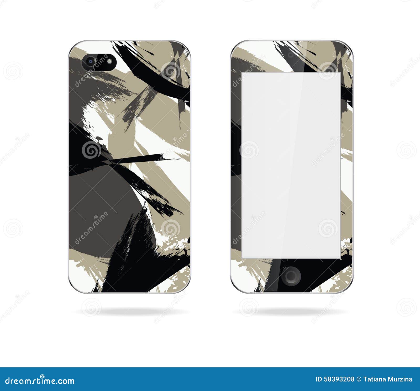 Mobile Phone Cover Back And Screen Stock Illustration