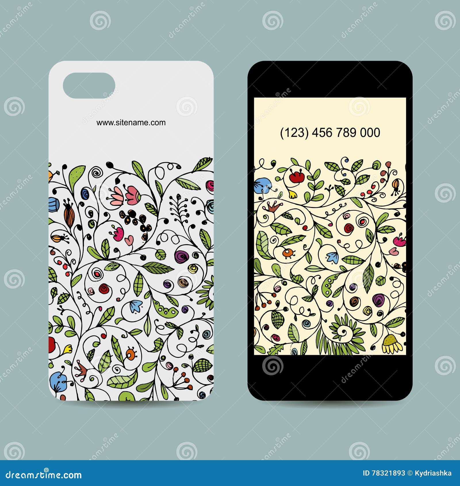 Mobile Phone Cover Design. Floral Ornament Stock Vector Illustration of banner, cover 78321893