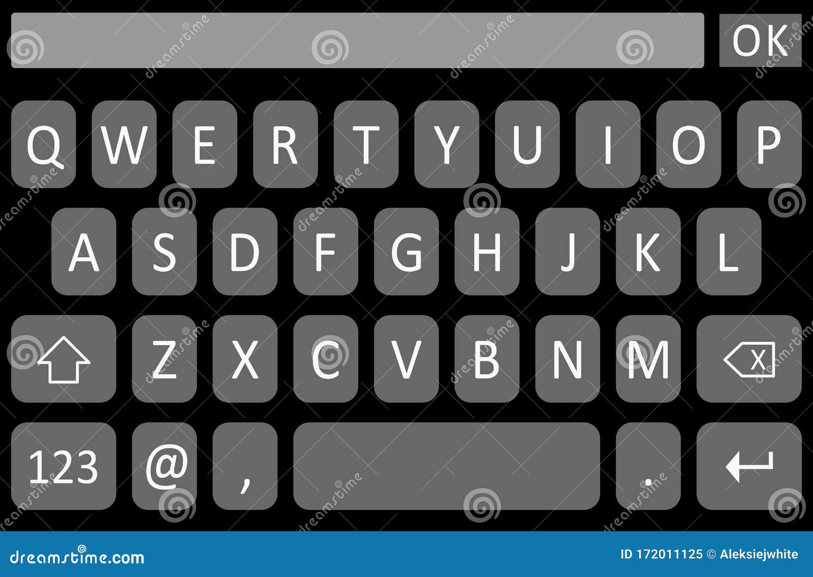 Mobile Phone Dark Keyboard Vector Template, Smatrphone Keypad Interface ...