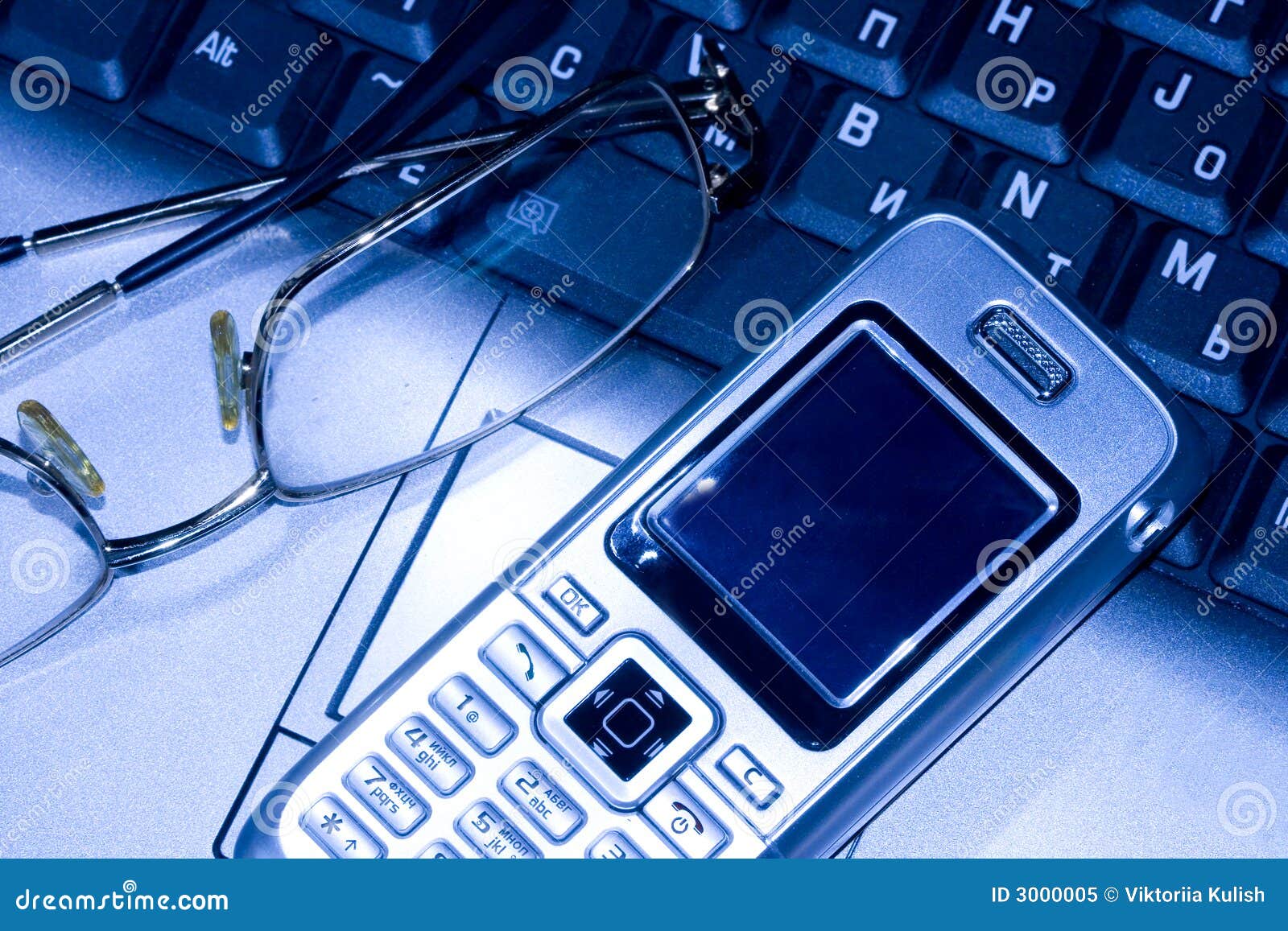 Mobile Phone And Glasses RoyaltyFree Stock Photography CartoonDealer