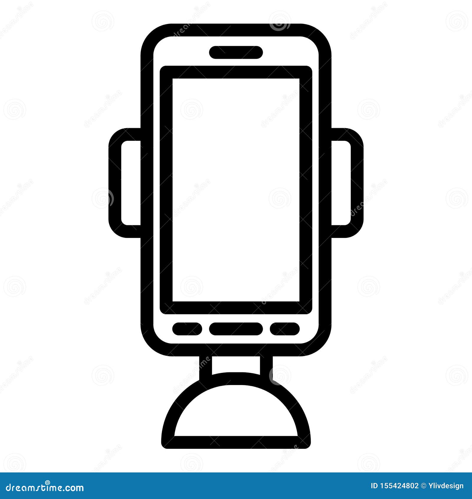 Mobile Phone Holder Icon, Outline Style Stock Vector Illustration of