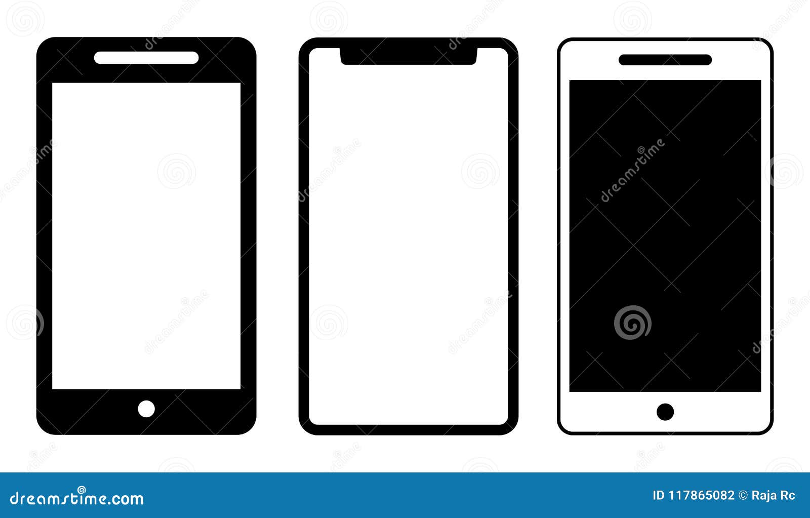 mobile phone icons template black