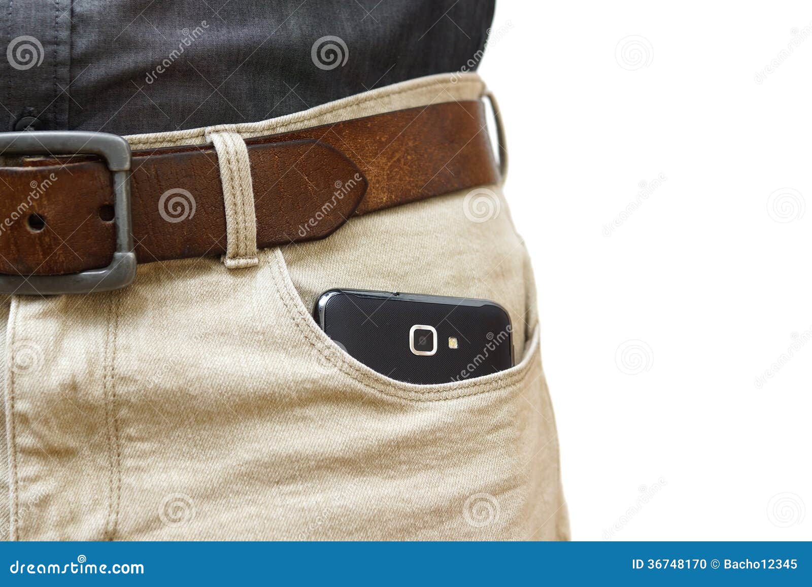 Mobile phone in pocket stock photo. Image of fashion 36748170