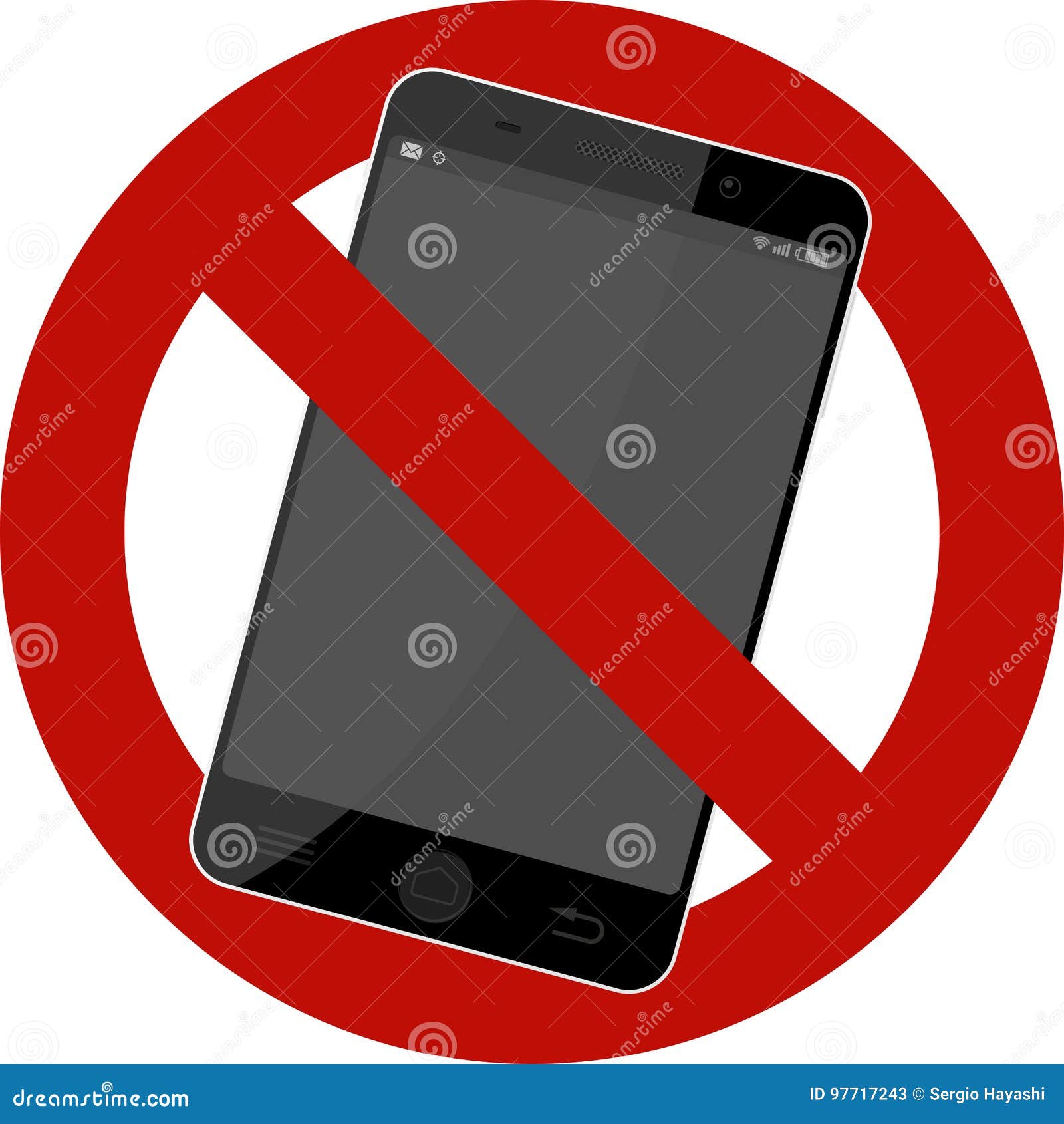 Mobile Phone Prohibited Sign Stock Vector Illustration of vector, cell 97717243
