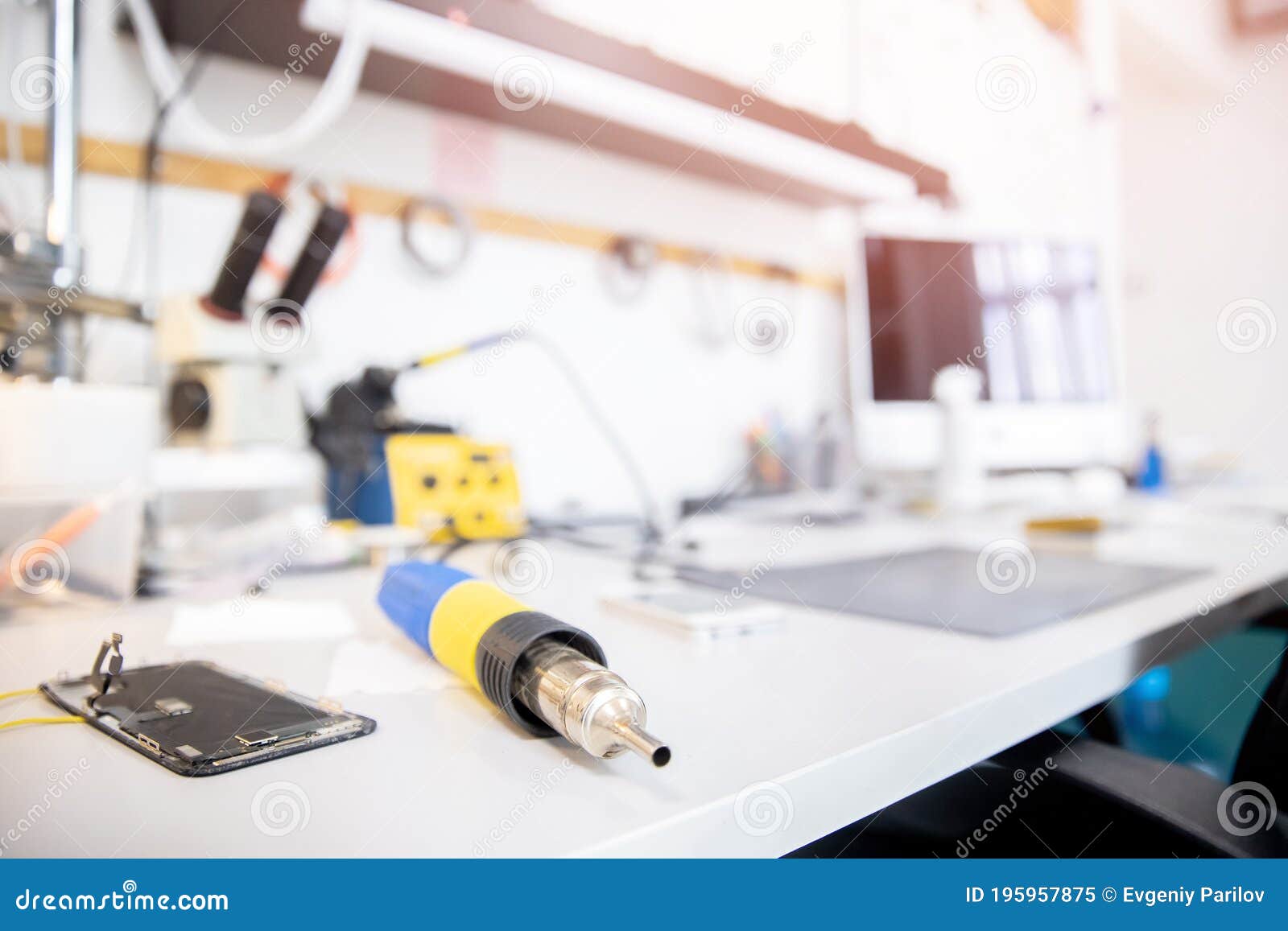 Mobile Phone Repair Service, Battery and Screen Replacement Stock Image