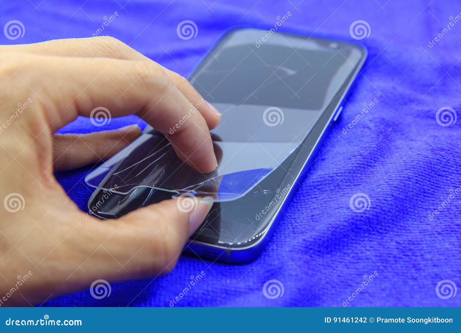 Mobile Phone Screen Protect are Broken Stock Photo Image of communication, glass 91461242