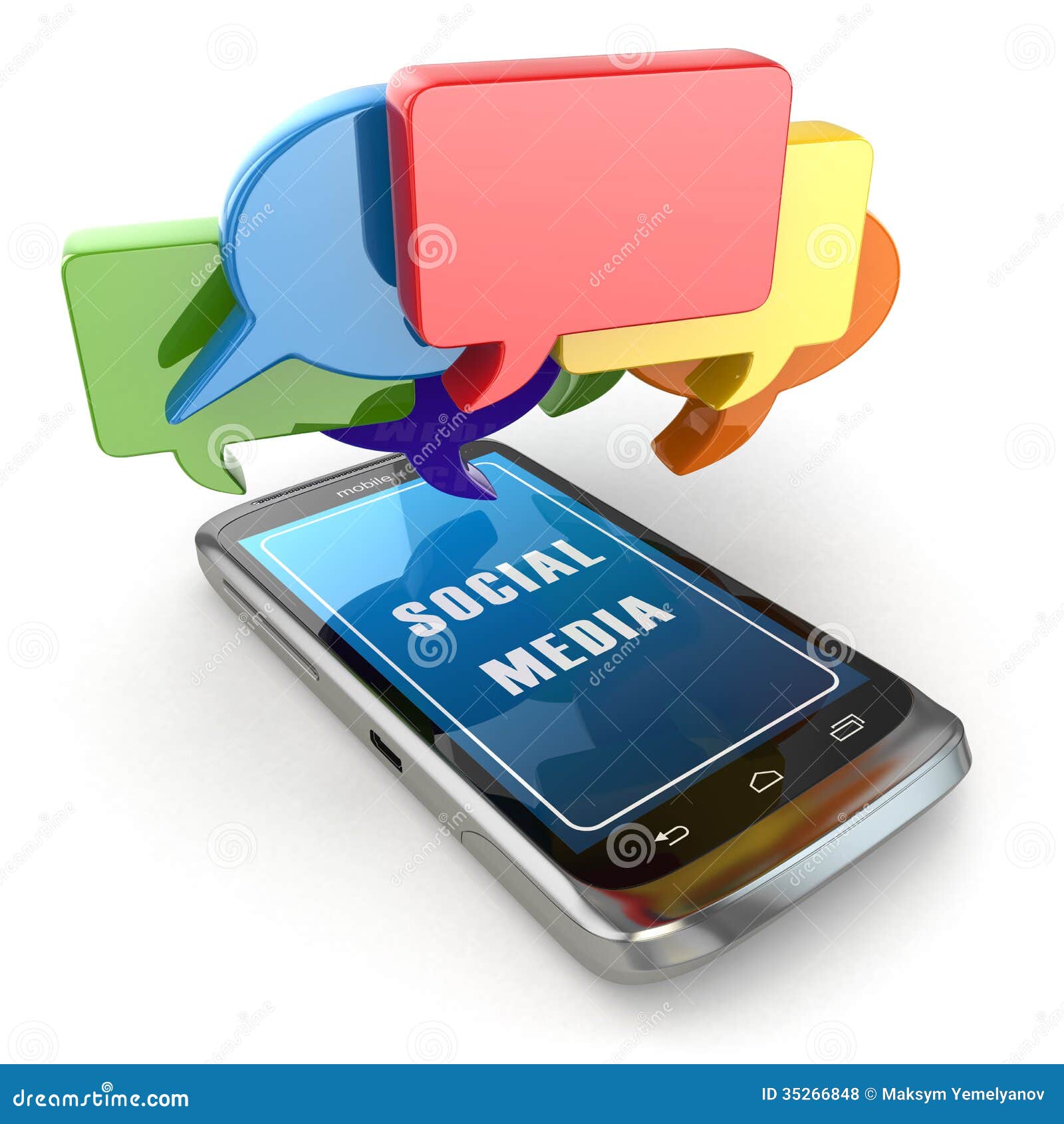 Mobile Phone and Social Media Speech Bubbles. Stock Illustration Illustration of dialogue