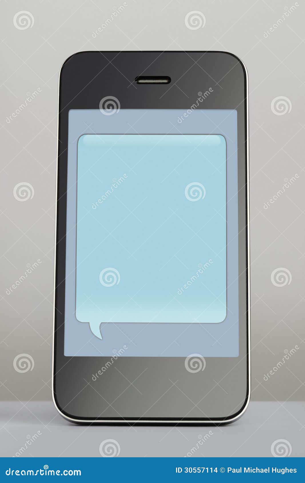 mobile phone with text message speech bubble