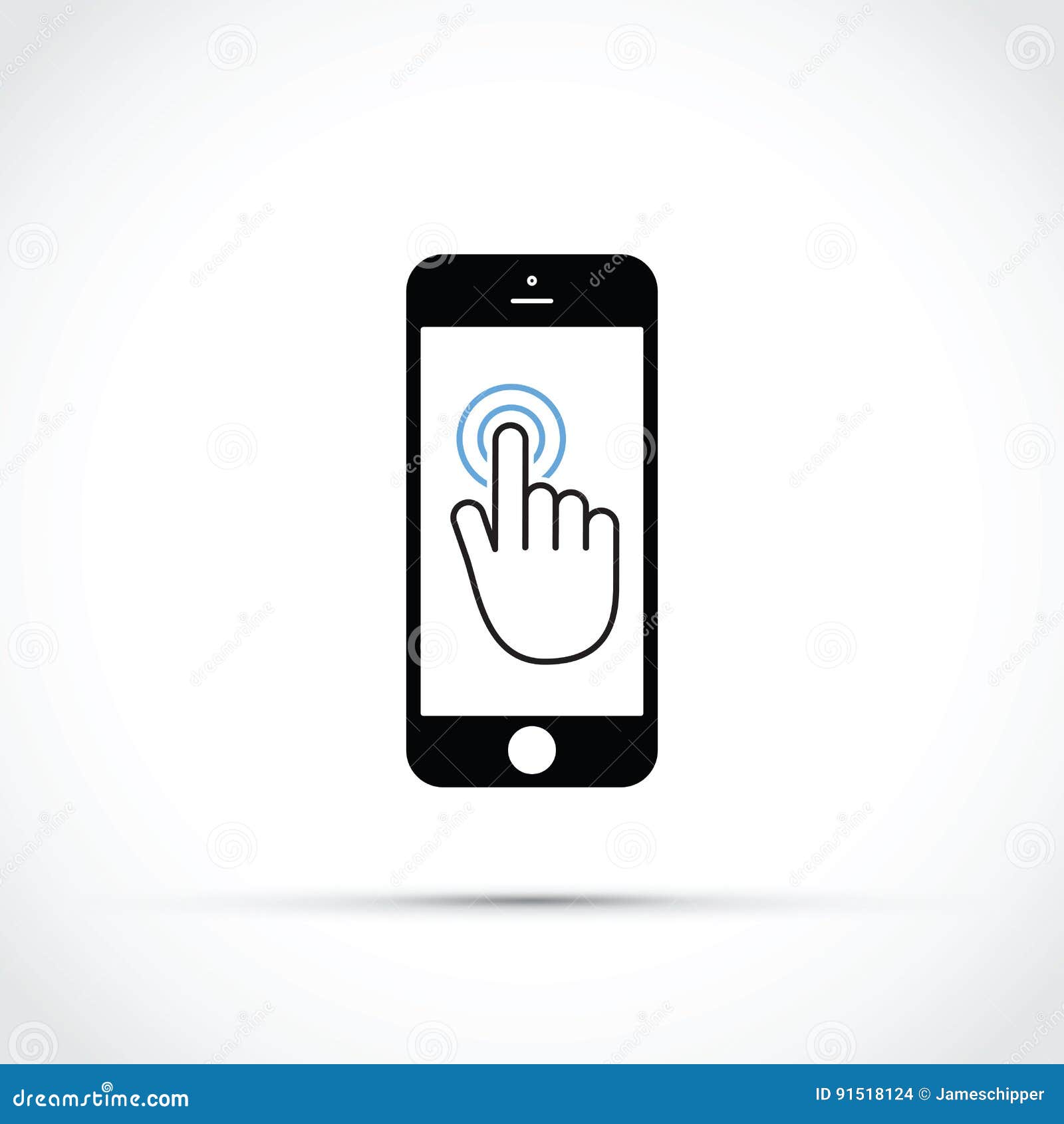 Mobile phone touch screen stock illustration. Illustration of blank