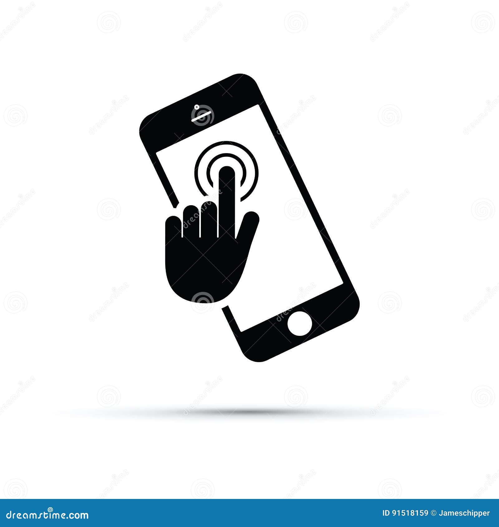 Mobile phone touch screen stock illustration. Illustration of screen