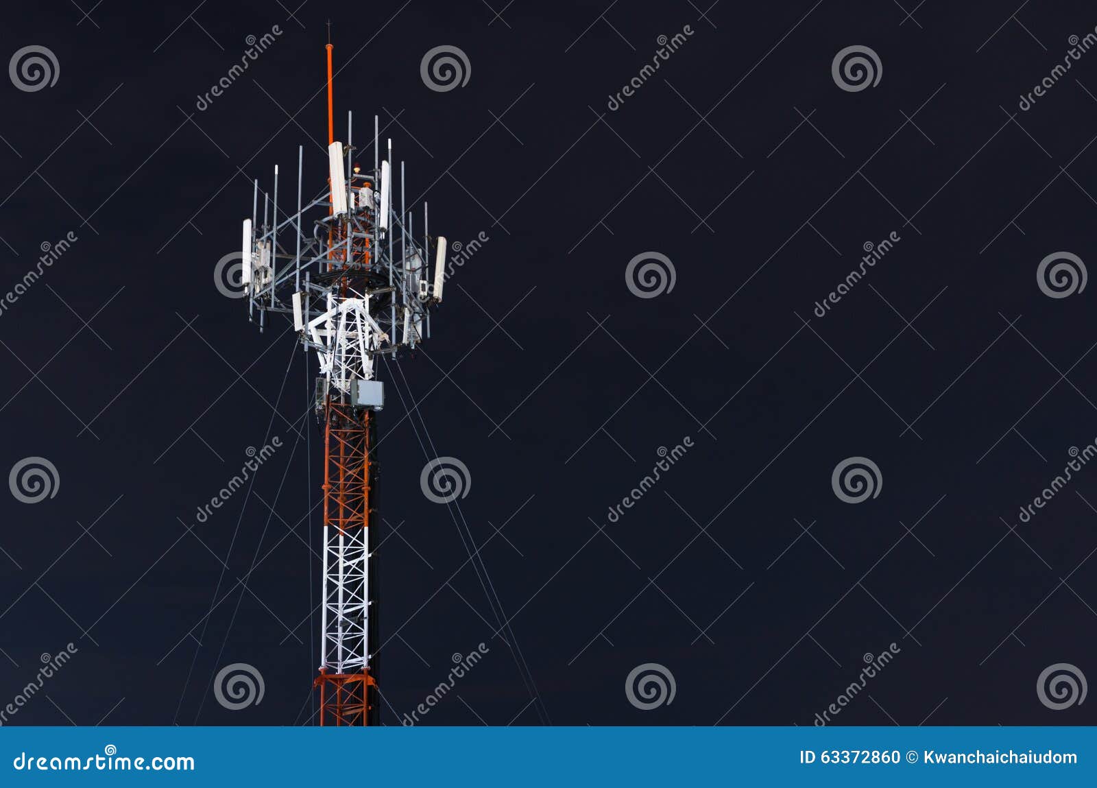 Mobile Phone Tower on Night Stock Photo Image of satellite, mobile 63372860