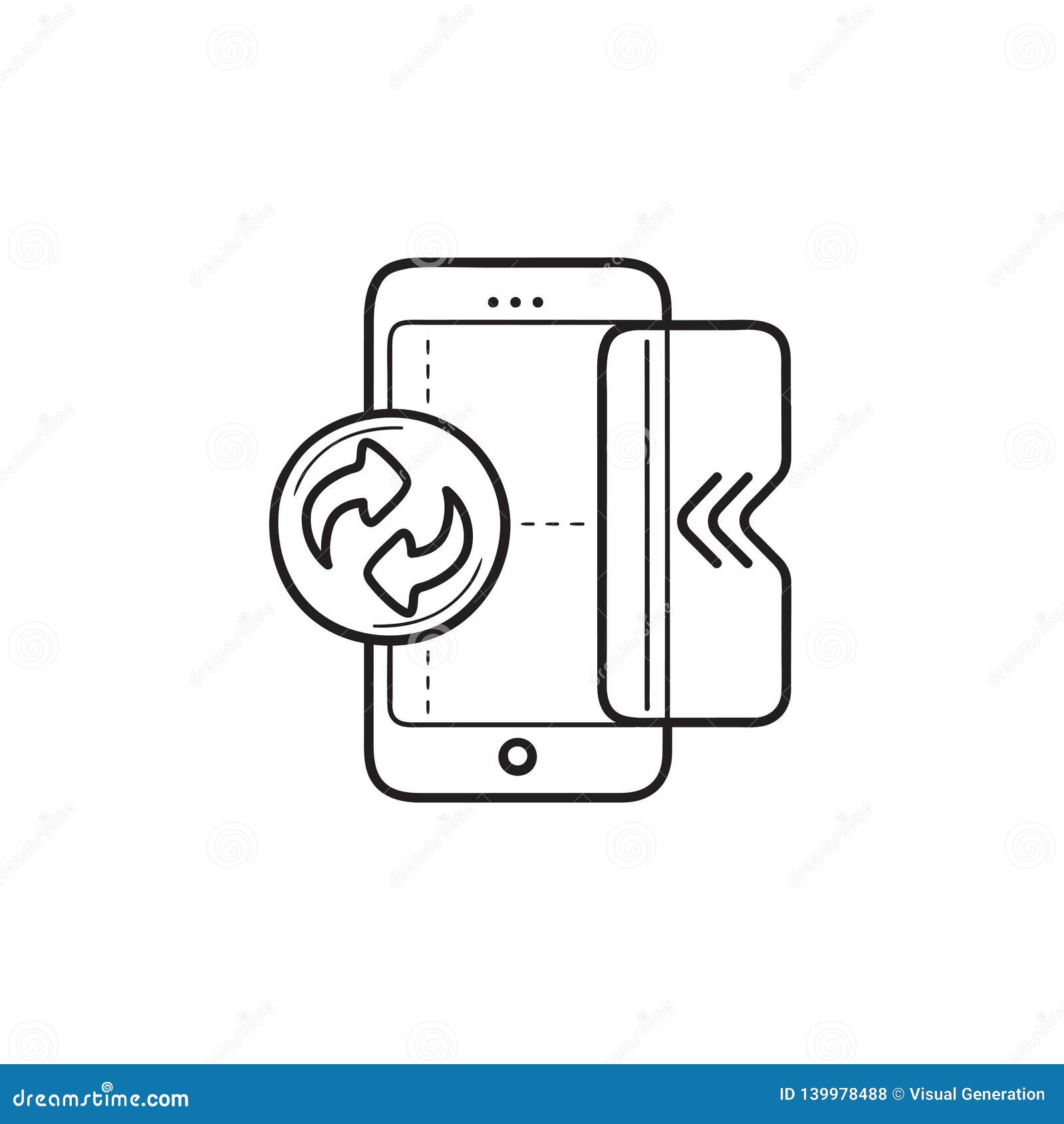 Download Mobile Phone And Virtual Reality Glasses Hand Drawn ...