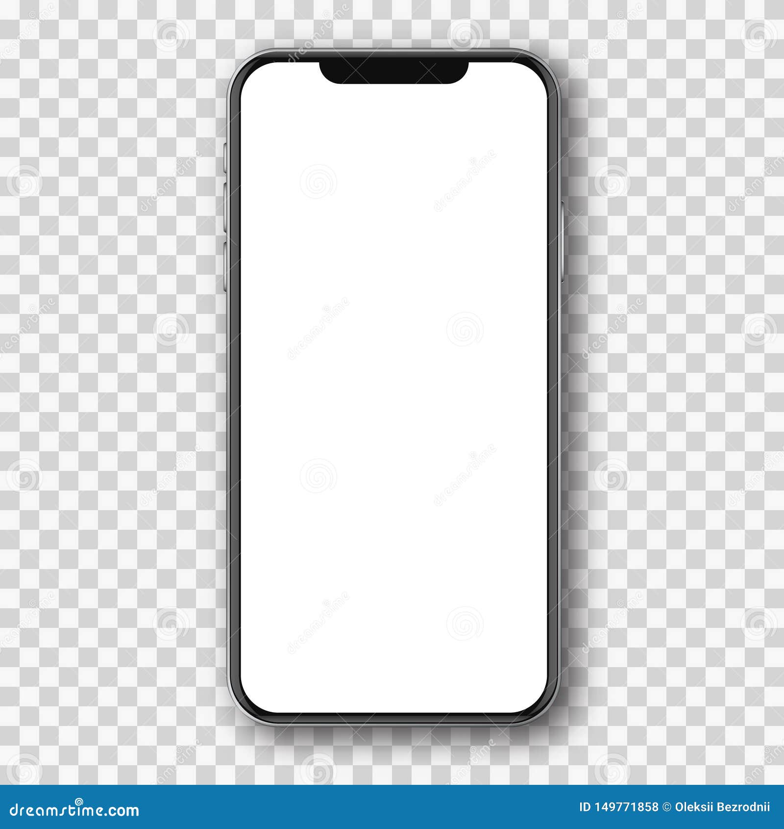 Mobile Phone White Mockup . Stock Vector Illustration of