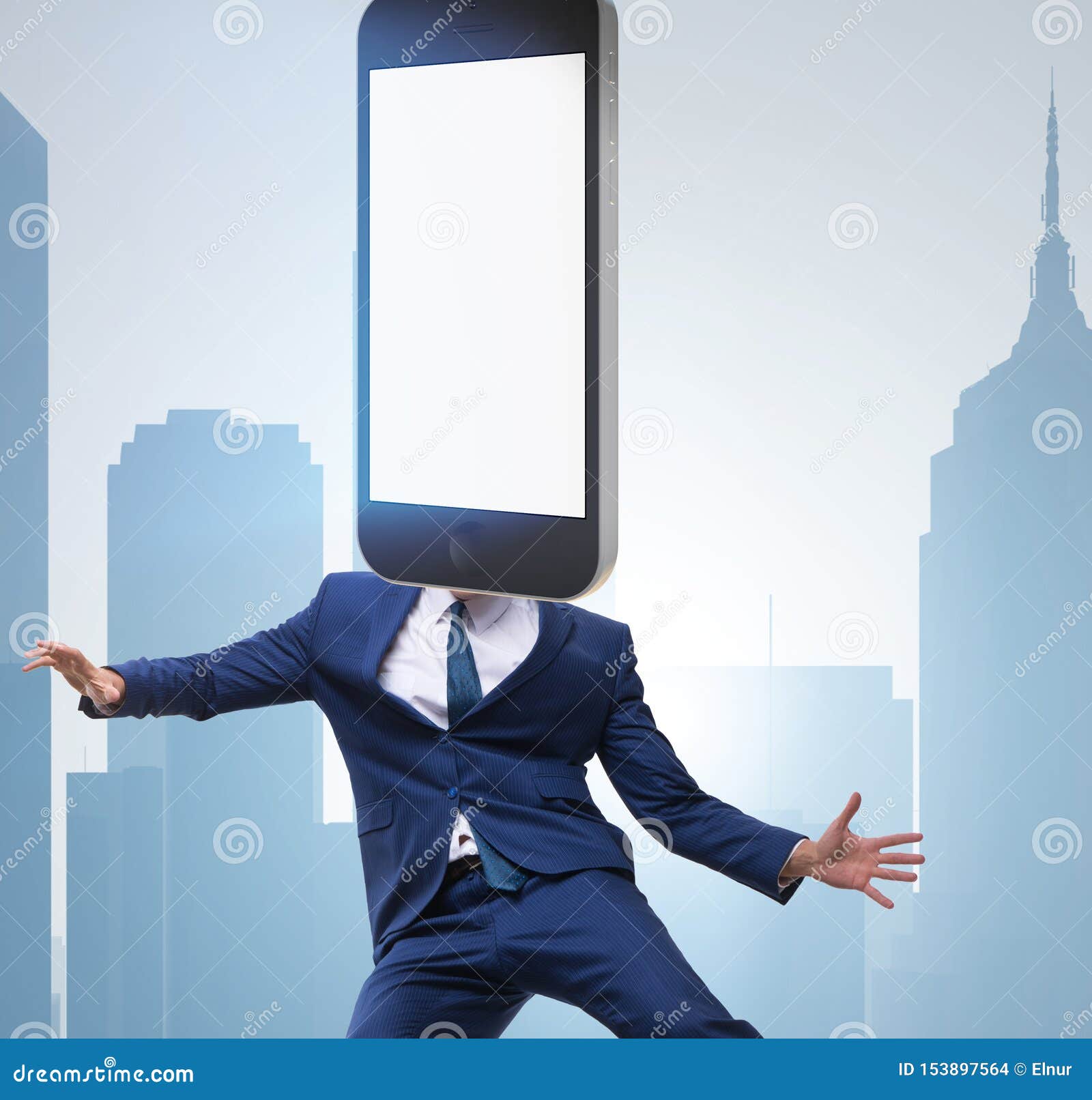 Mobile Phone Zombie Under the Influence of Smartphone Stock Photo