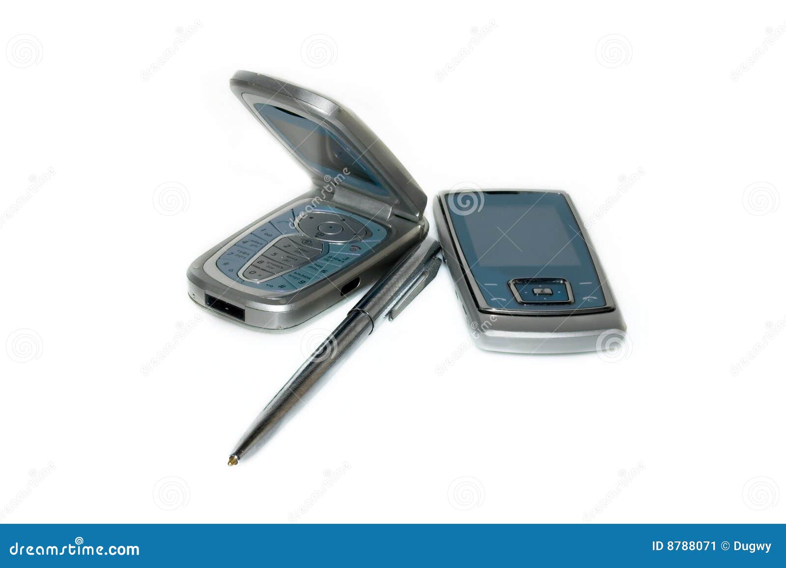 Mobile phones and pen stock image. Image of objects, portable 8788071