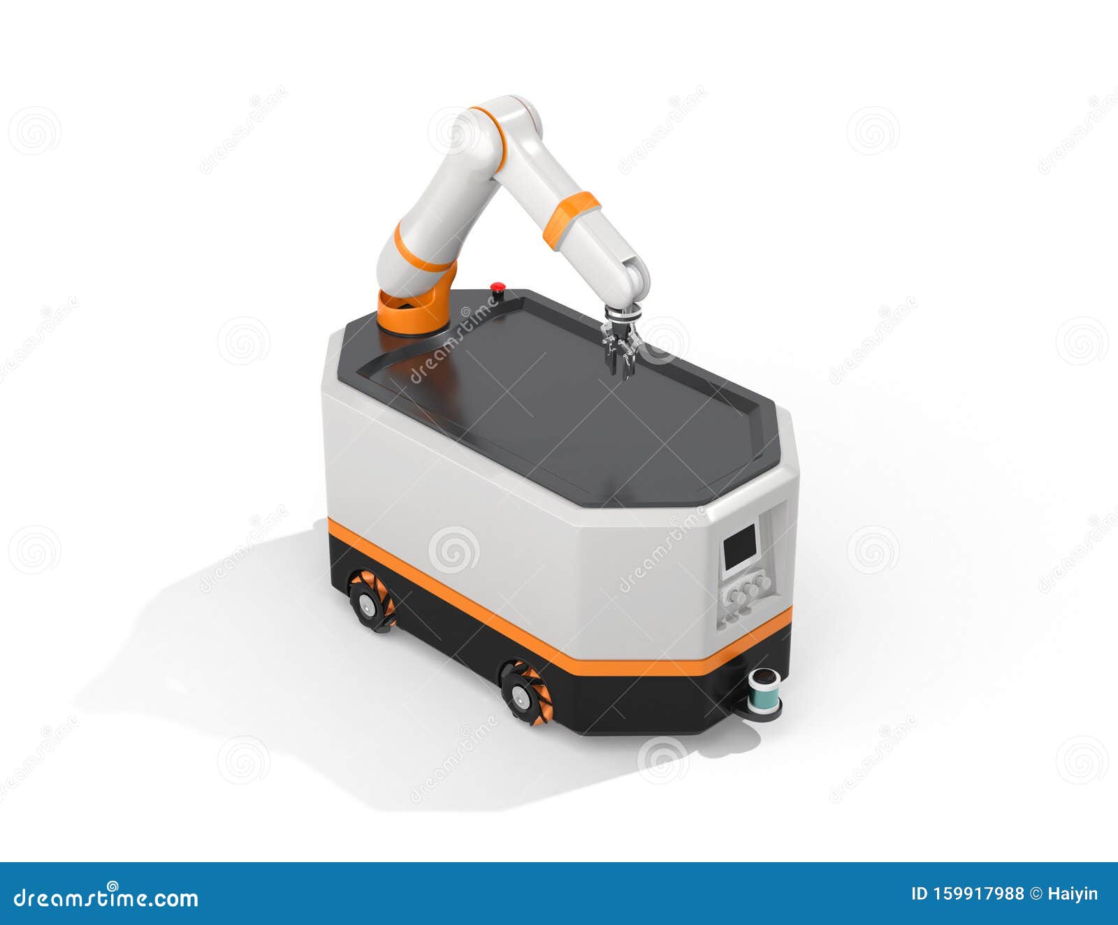 mobile robot agv  on white background