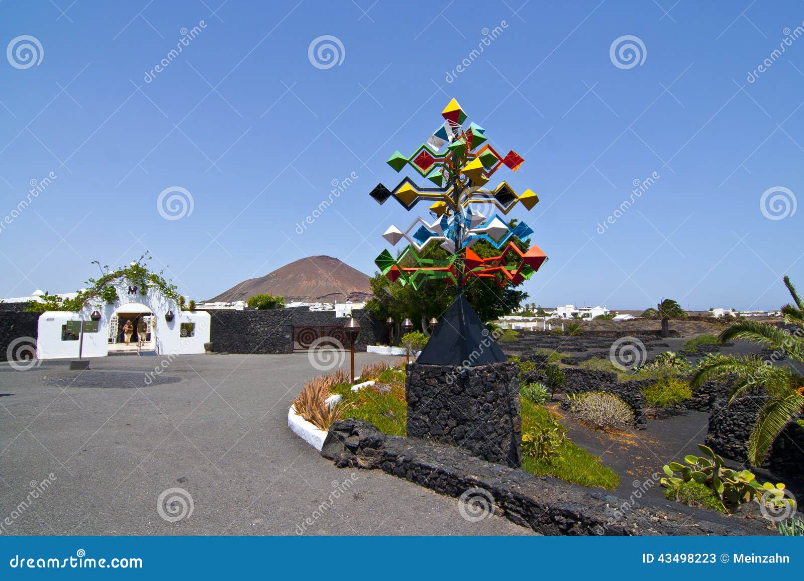 mobile sculpture in front of the manrique foundation in lanzarote
