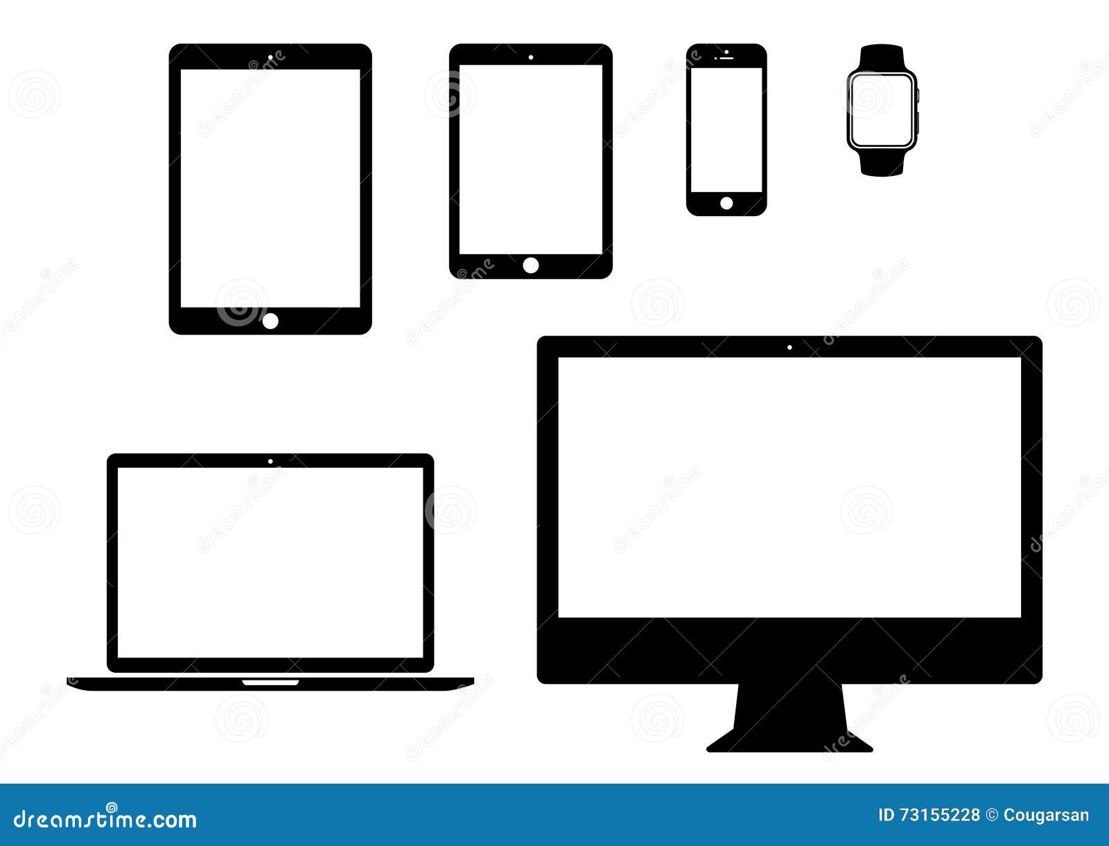 mobile, tablet, laptop, computer gadget icon set