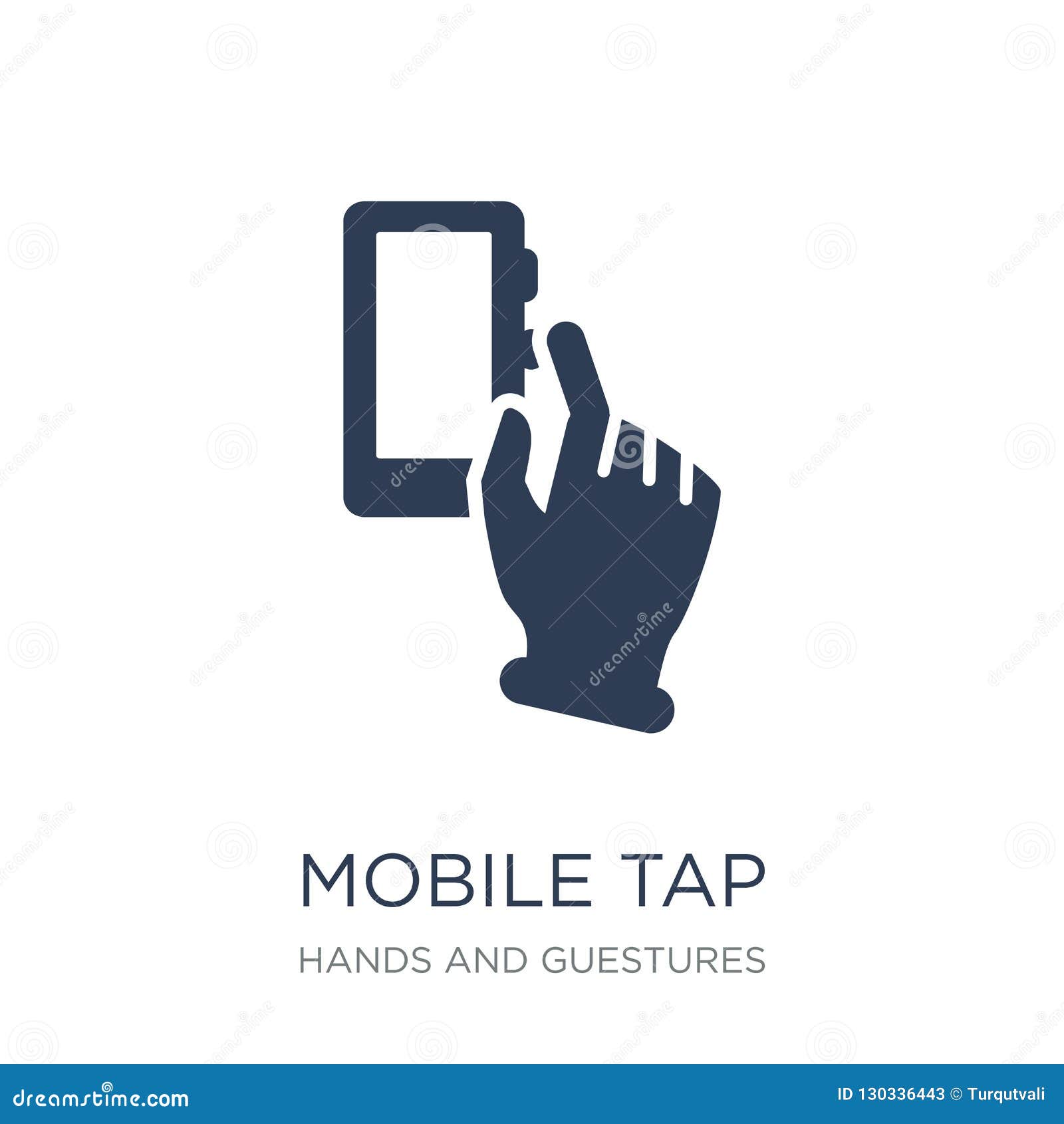 mobile tap icon. trendy flat  mobile tap icon on white background from hands and guestures collection
