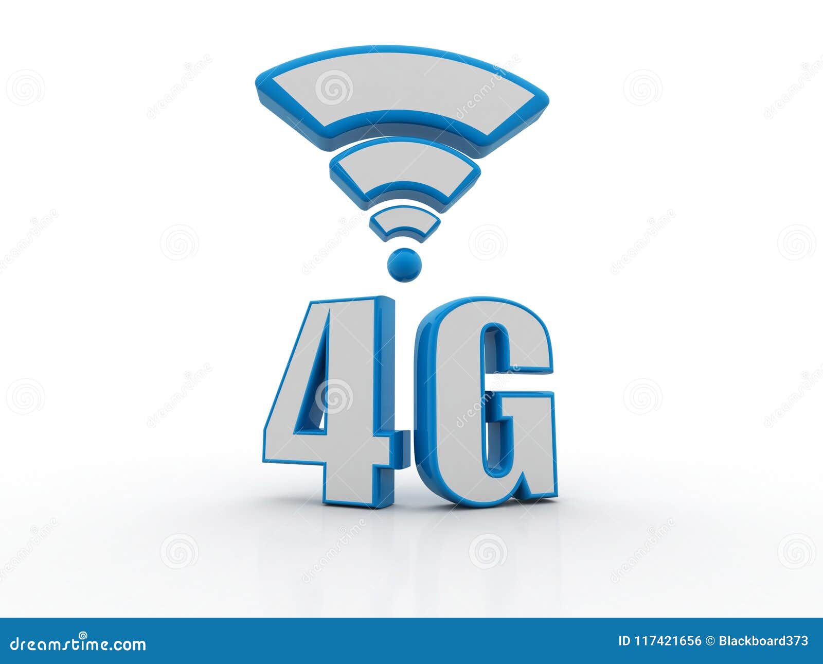 4g internet concept, tablet with 4g sign in white background