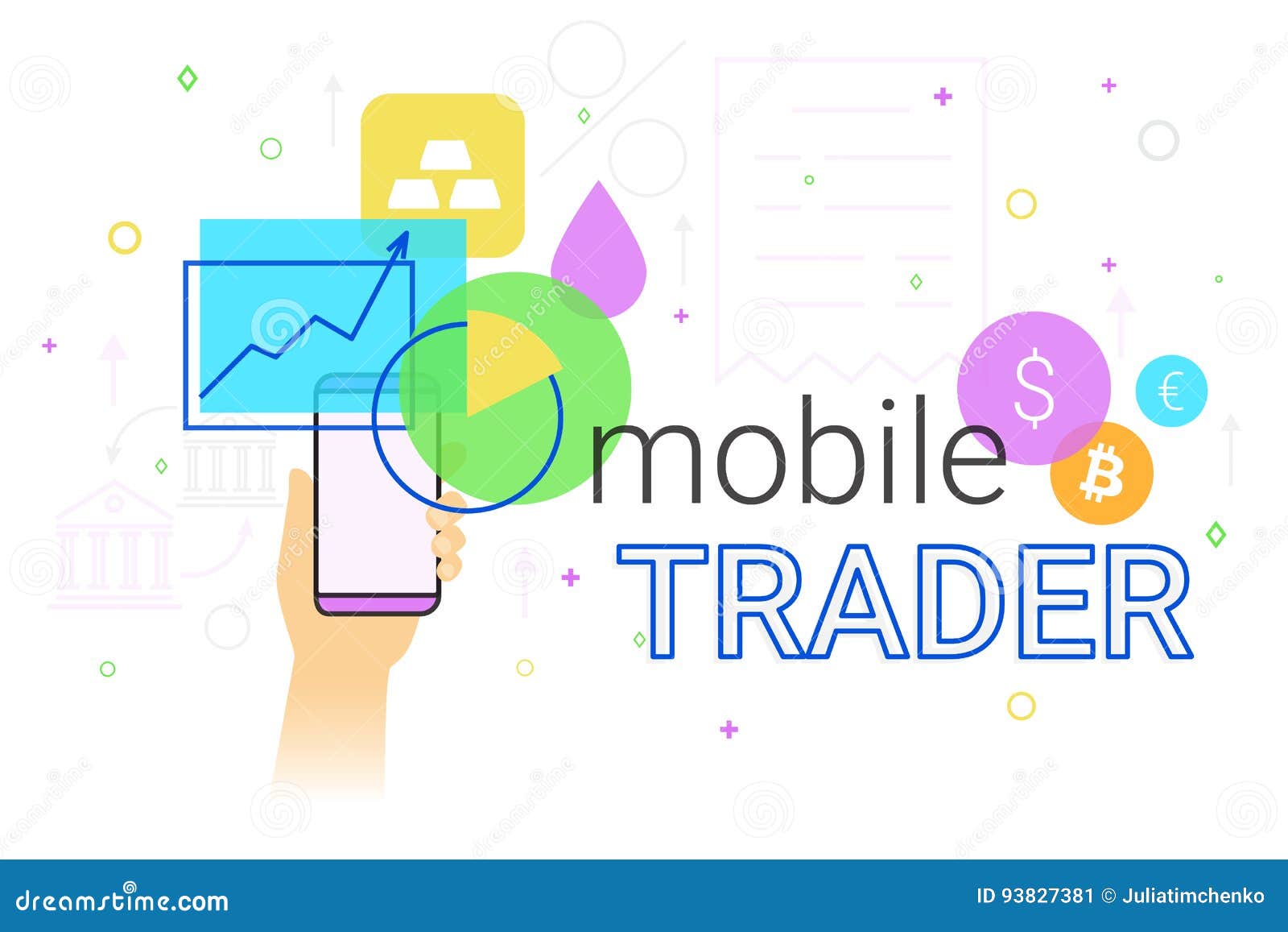 Mobile Trader App On Smartphone Creative Concept ...