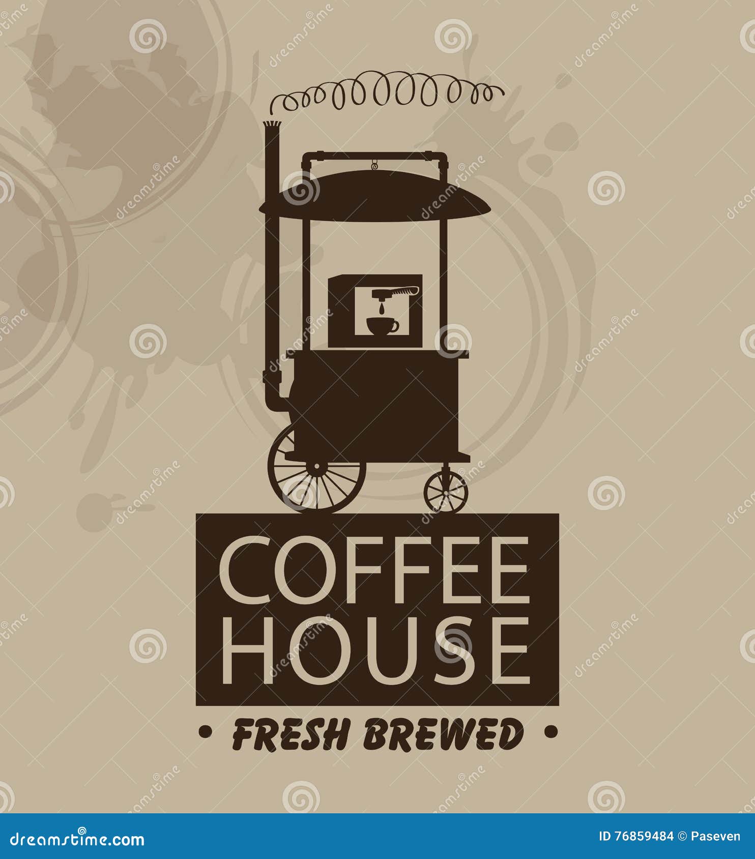 Mobile Trolley and Coffee Machine Stock Vector Illustration of fresh