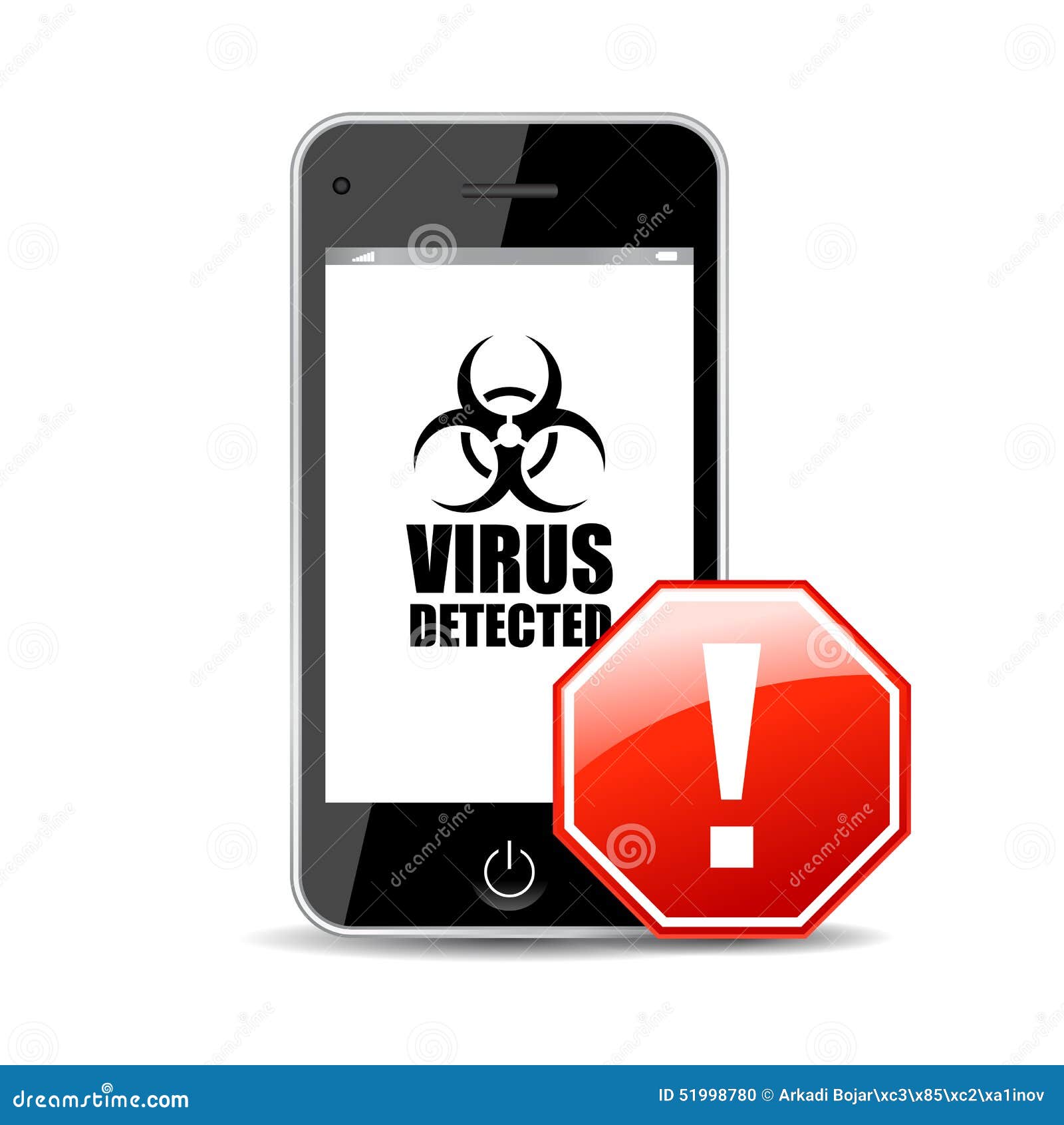 Mobile virus stock vector. Illustration of scam, message 51998780
