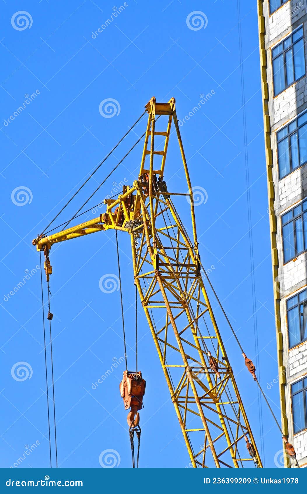Mobile tower crane stock image. Image of hoisting, development 236399209