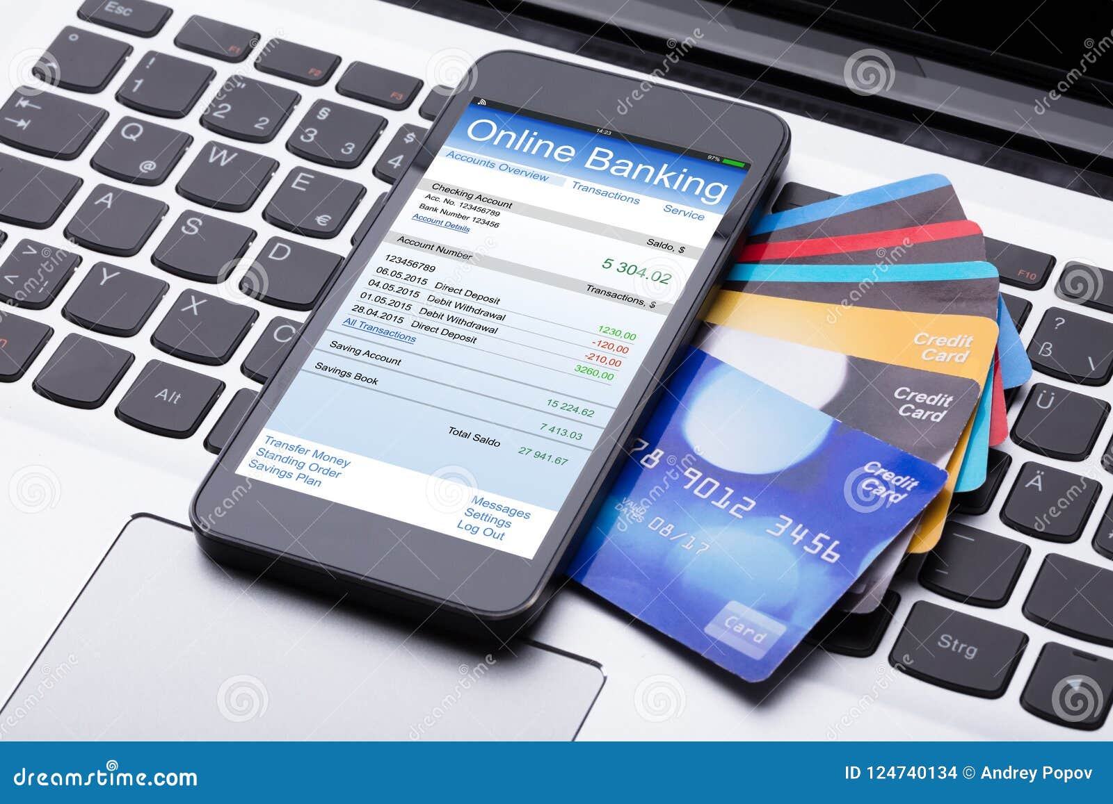 mobilephone with online banking app