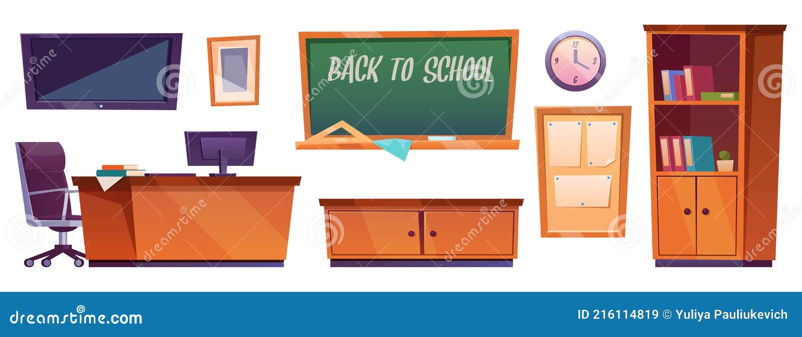 Mobilier De Classe Dessin Anime Interieur Illustration De Vecteur Illustration Du Connaissance Compartiment