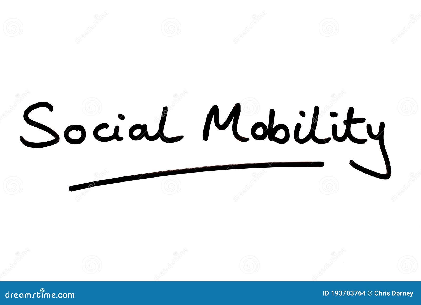 La mobilité sociale manuscrite sur fond blanc